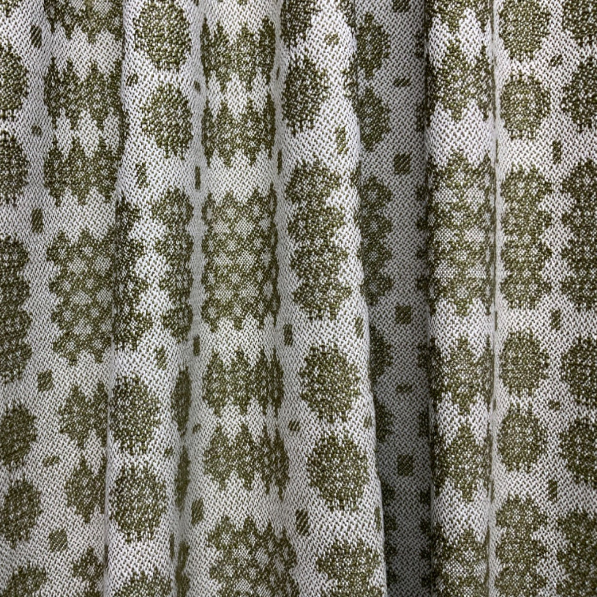 Cadair Welsh Blanket Rustic Weave Moss S272 Fabric Gathered