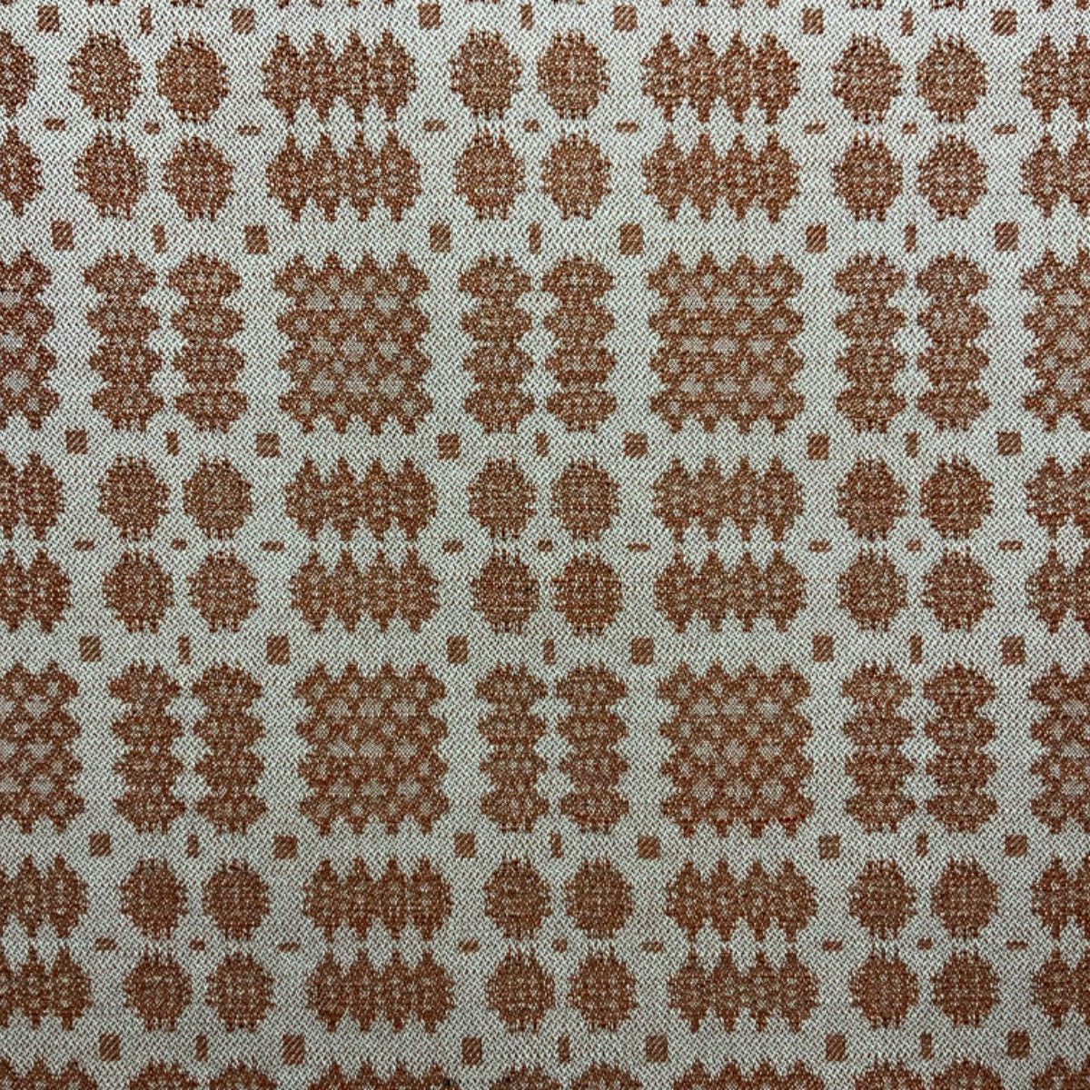 Cadair Welsh Blanket Rustic Weave Rust S273 Fabric Flat