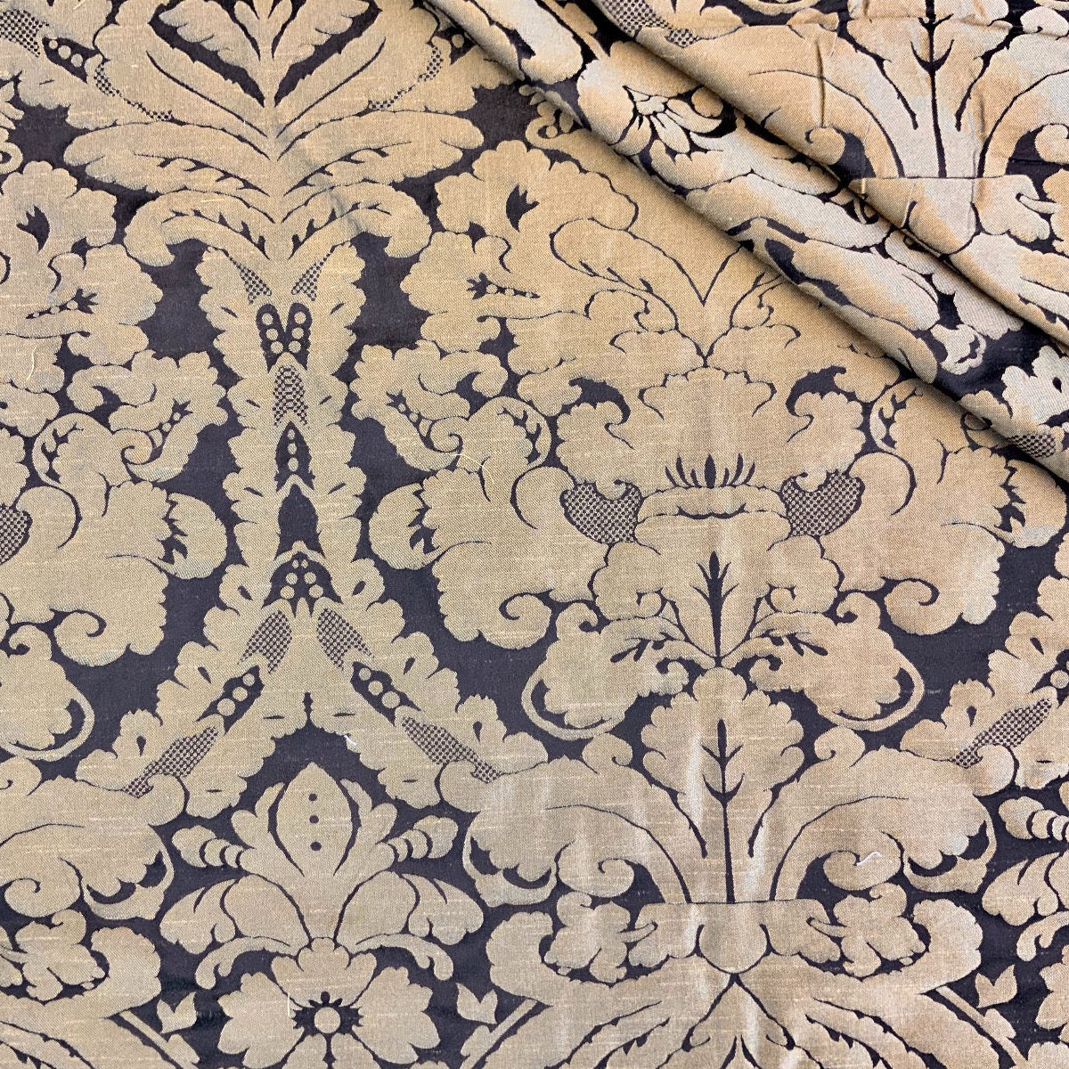 Dutch Damask Black Brass T452 fabric scale folded