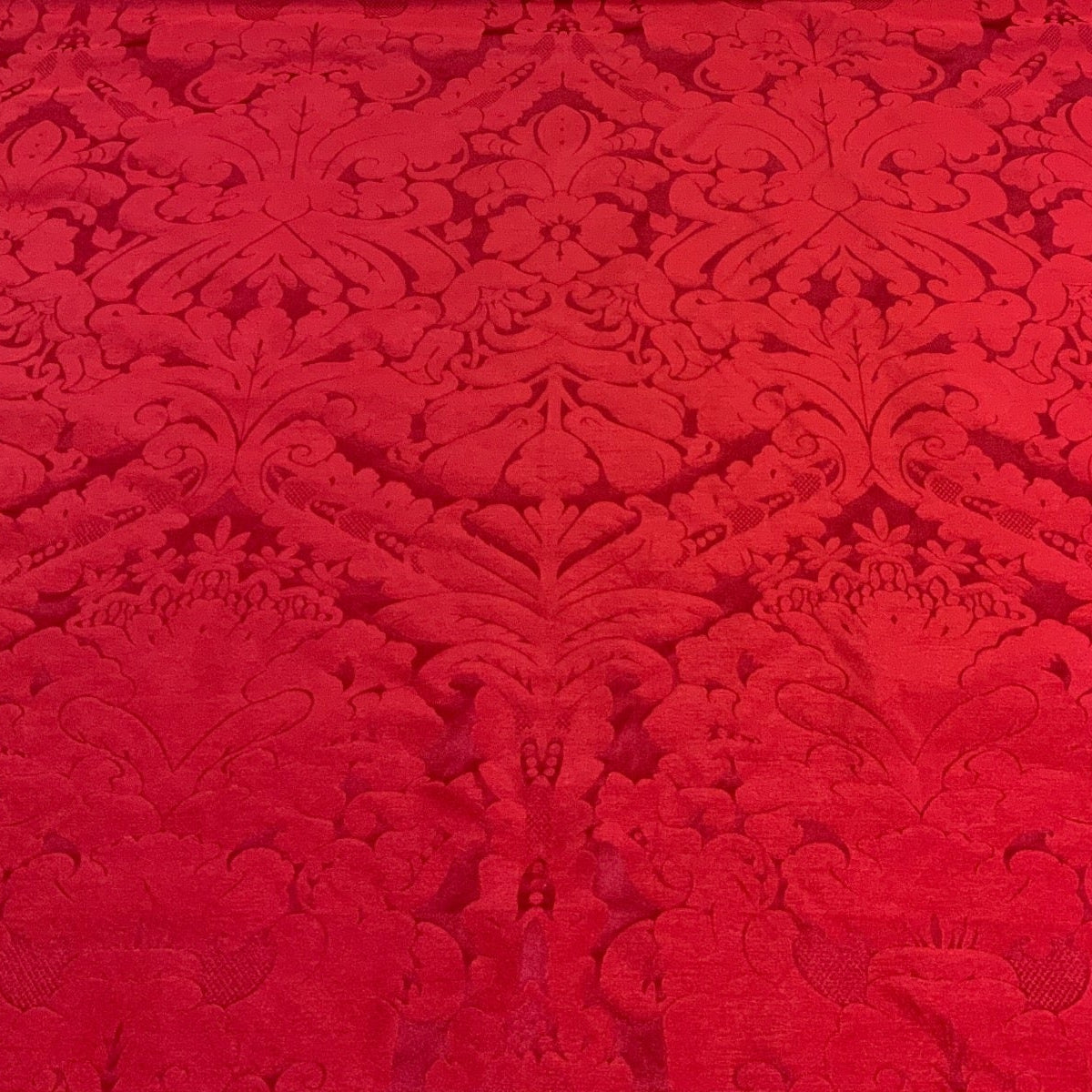 Faux Silk Damask Red
