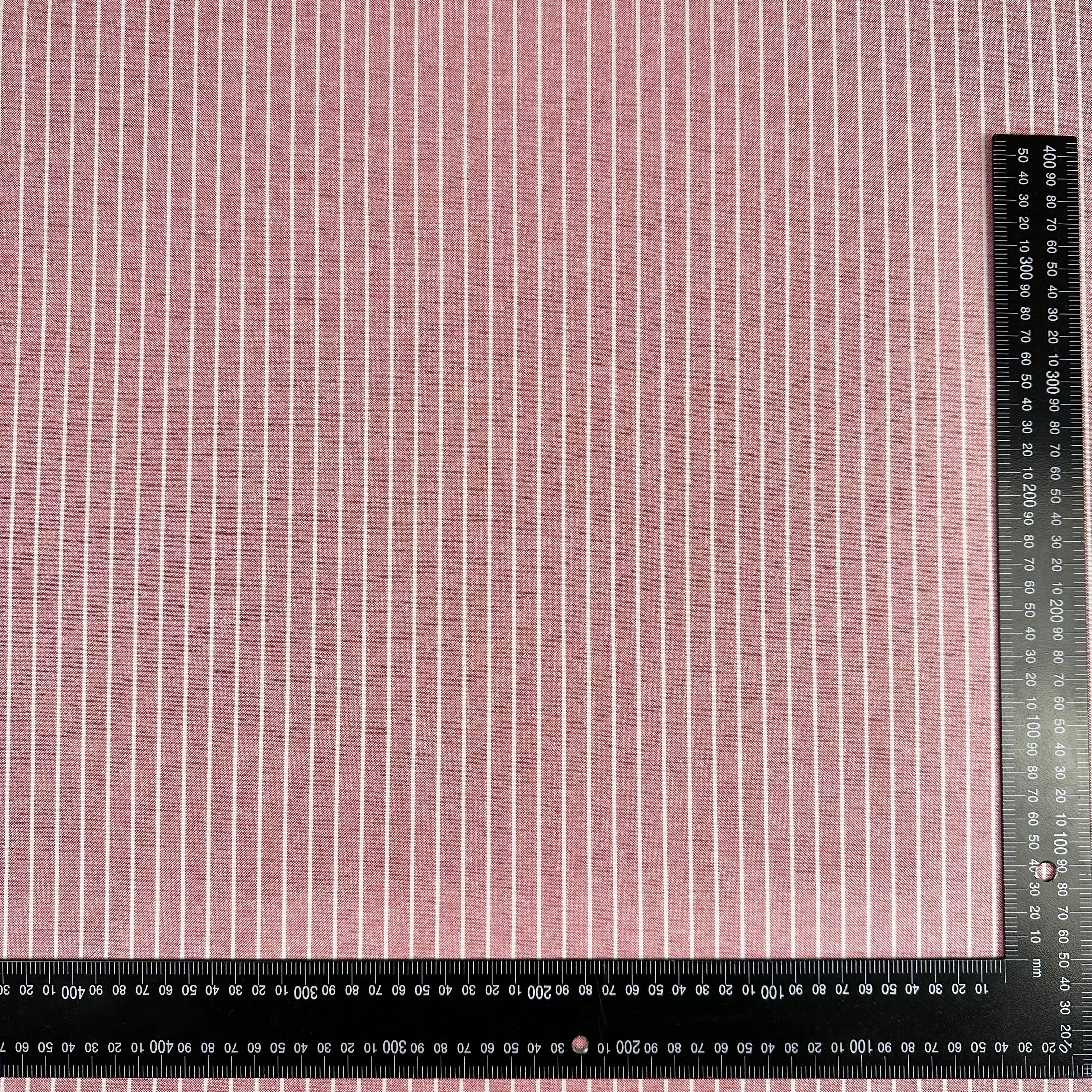 9mm Narrow Linen Stripe Red C851