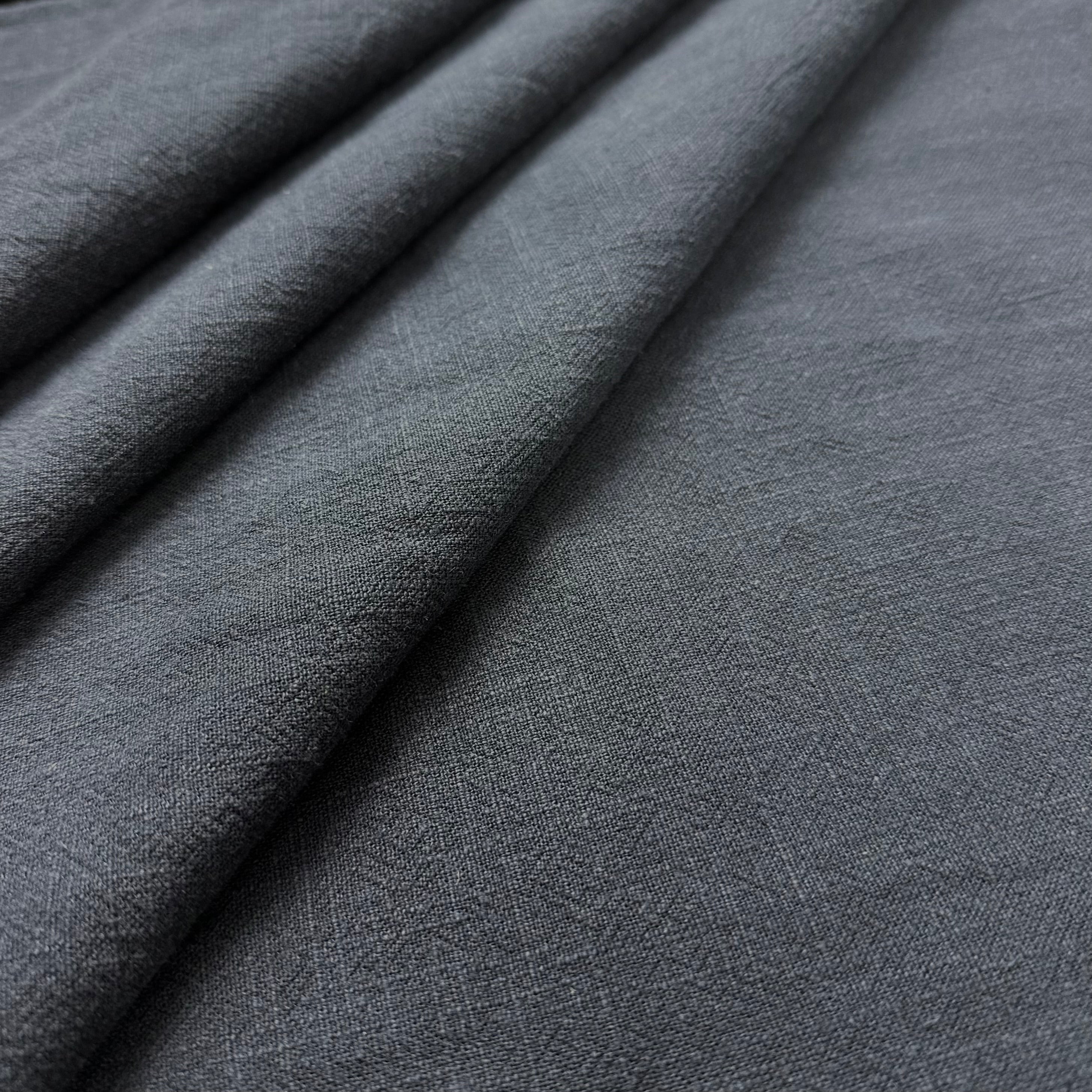 Textured Washed Linen Midnight T561