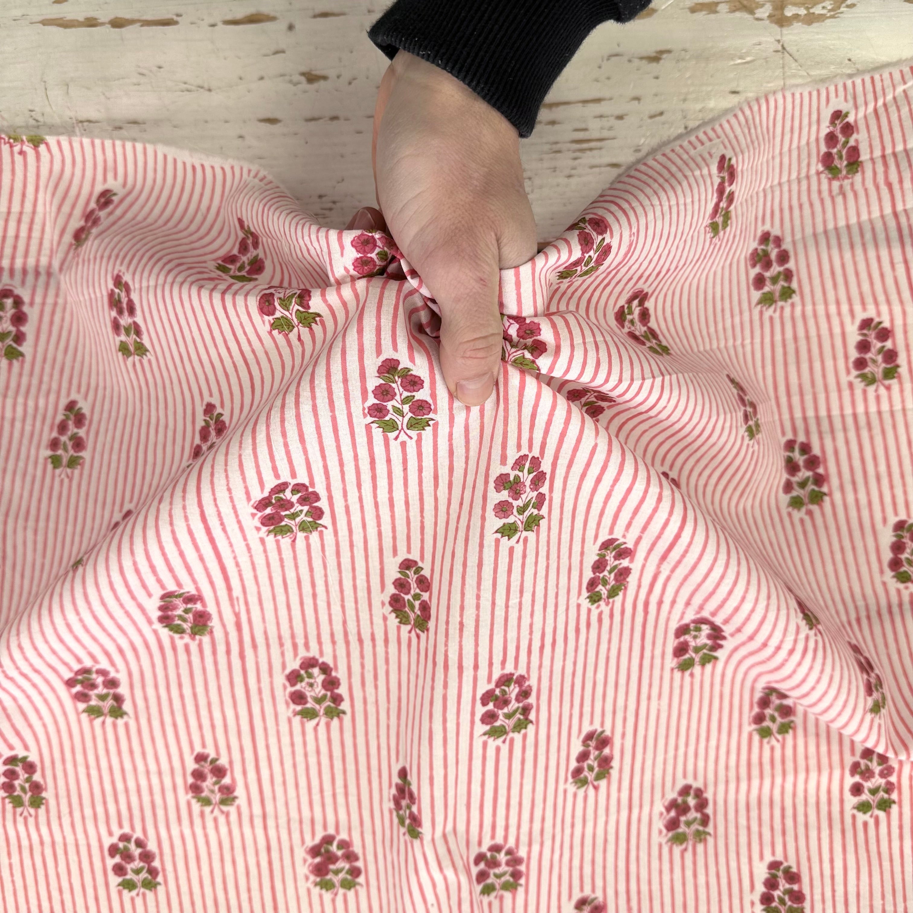 Posy Block Print Pink Tex Ex 2964