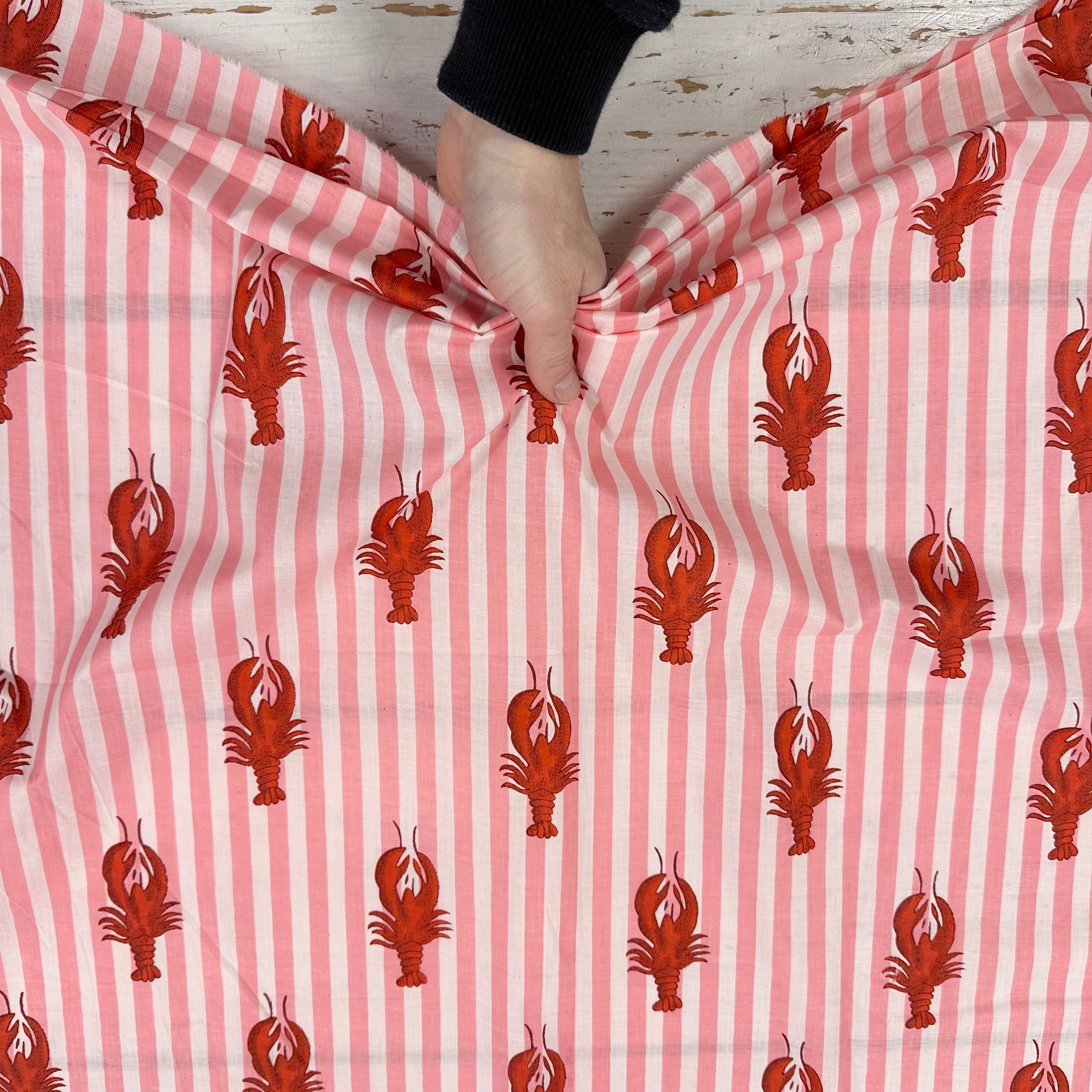 Lobster Stripe Indian Print Pink Tex Ex 2959