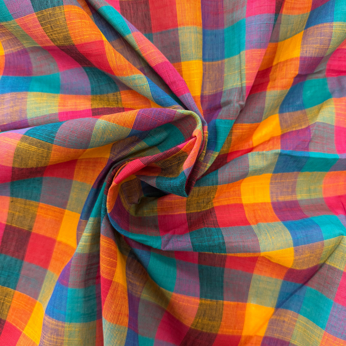 The little Woven Block Gingham Sunset Tex Ex 3048