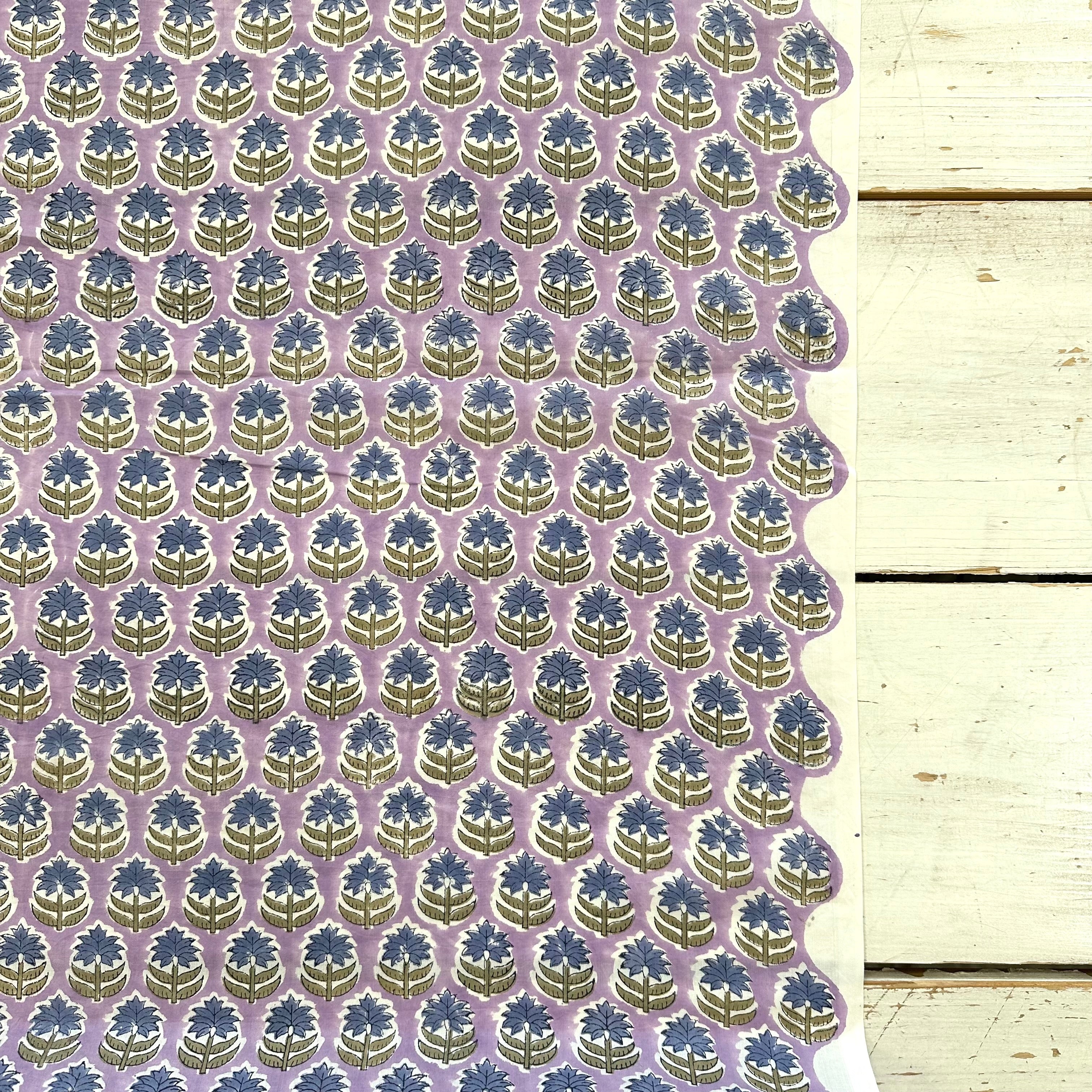 Indian Flower Block Print Lilac Tex Ex 2966