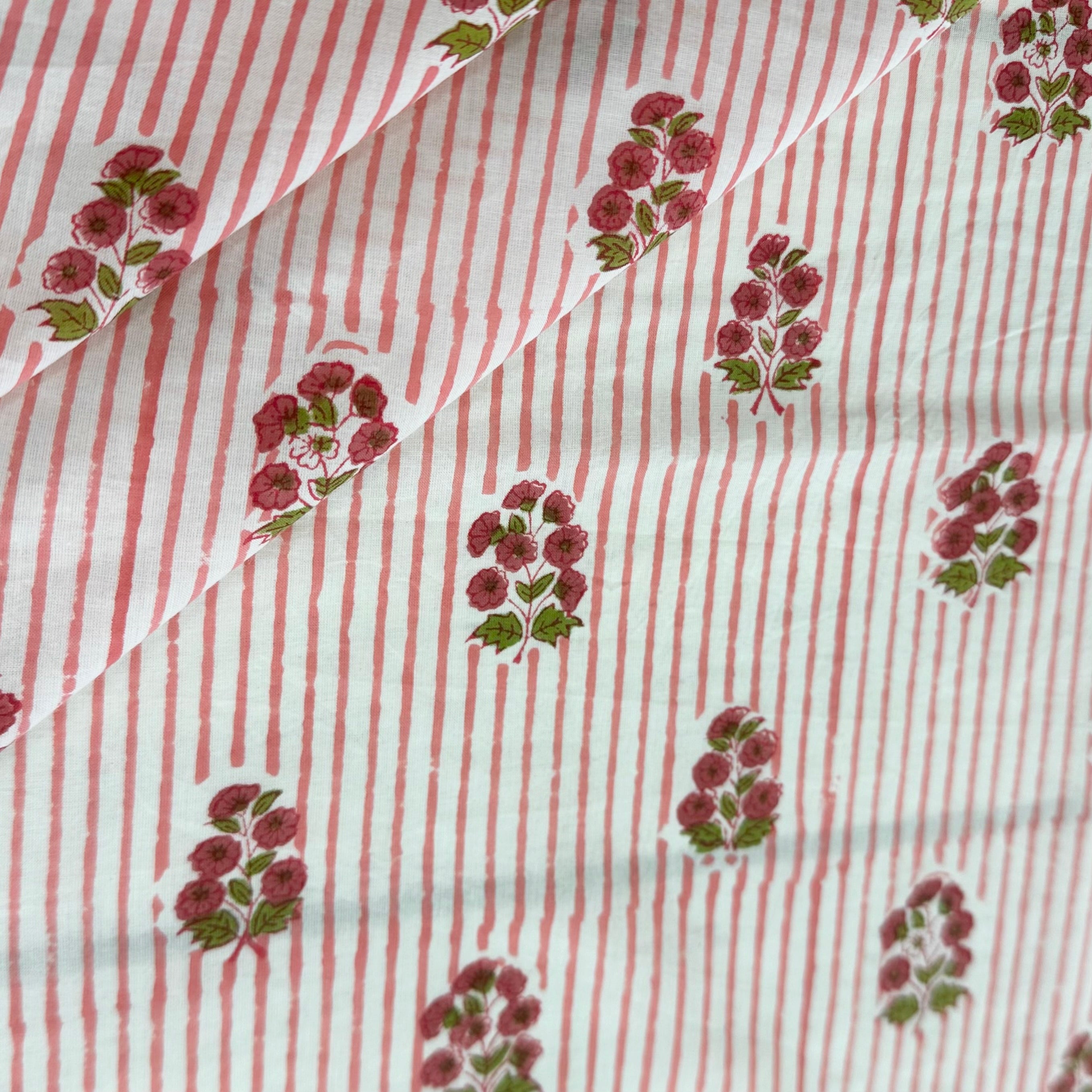 Posy Block Print Pink Tex Ex 2964