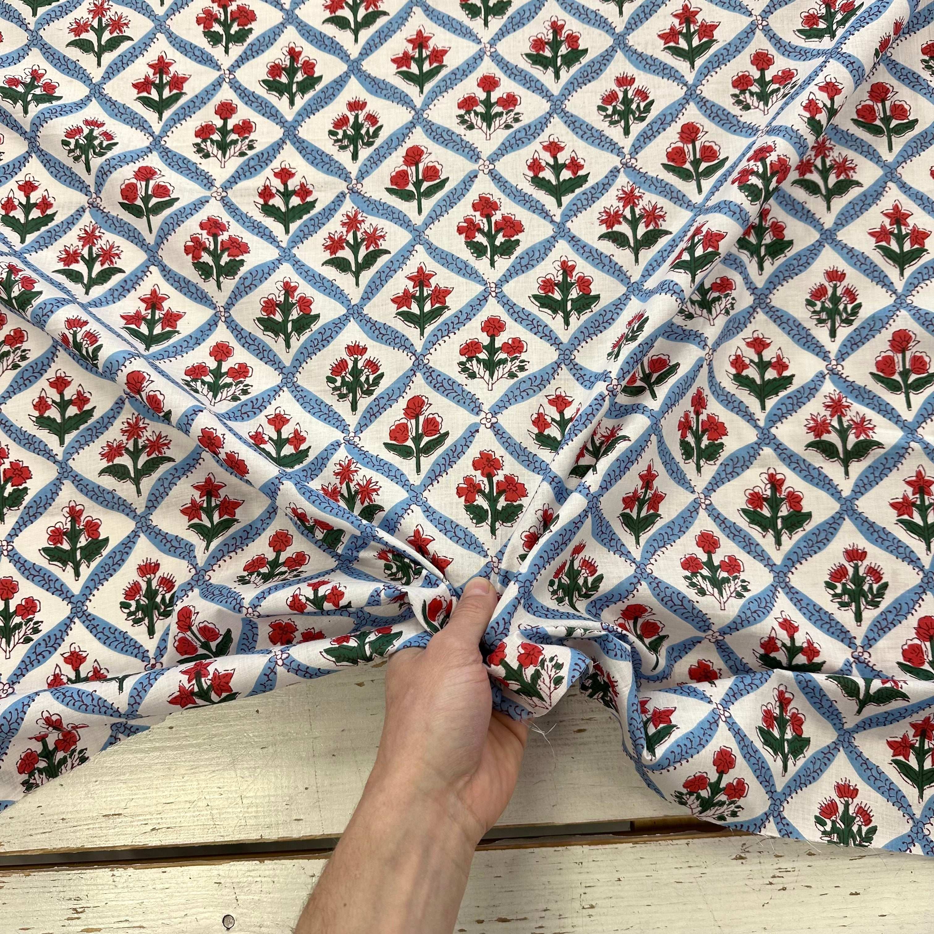 Floral Trellis Indian Print Blue Tex Ex 2999