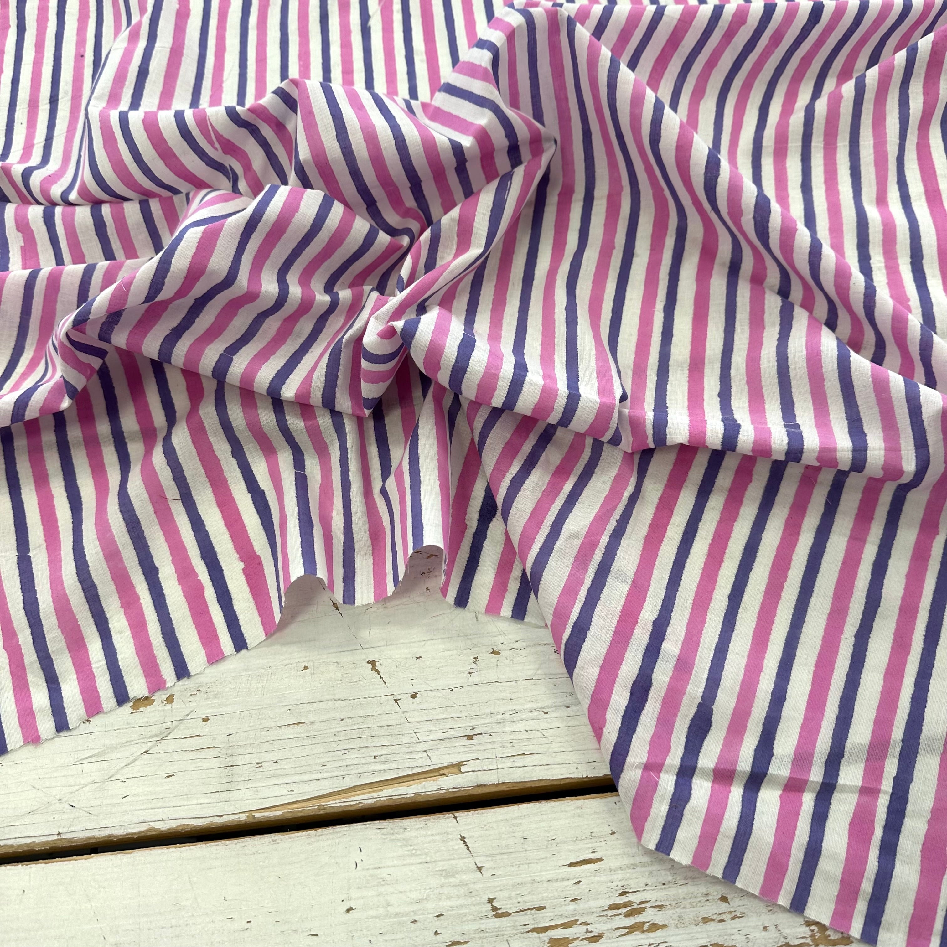 Paint Stripe Block Print Foxglove Tex Ex 2988