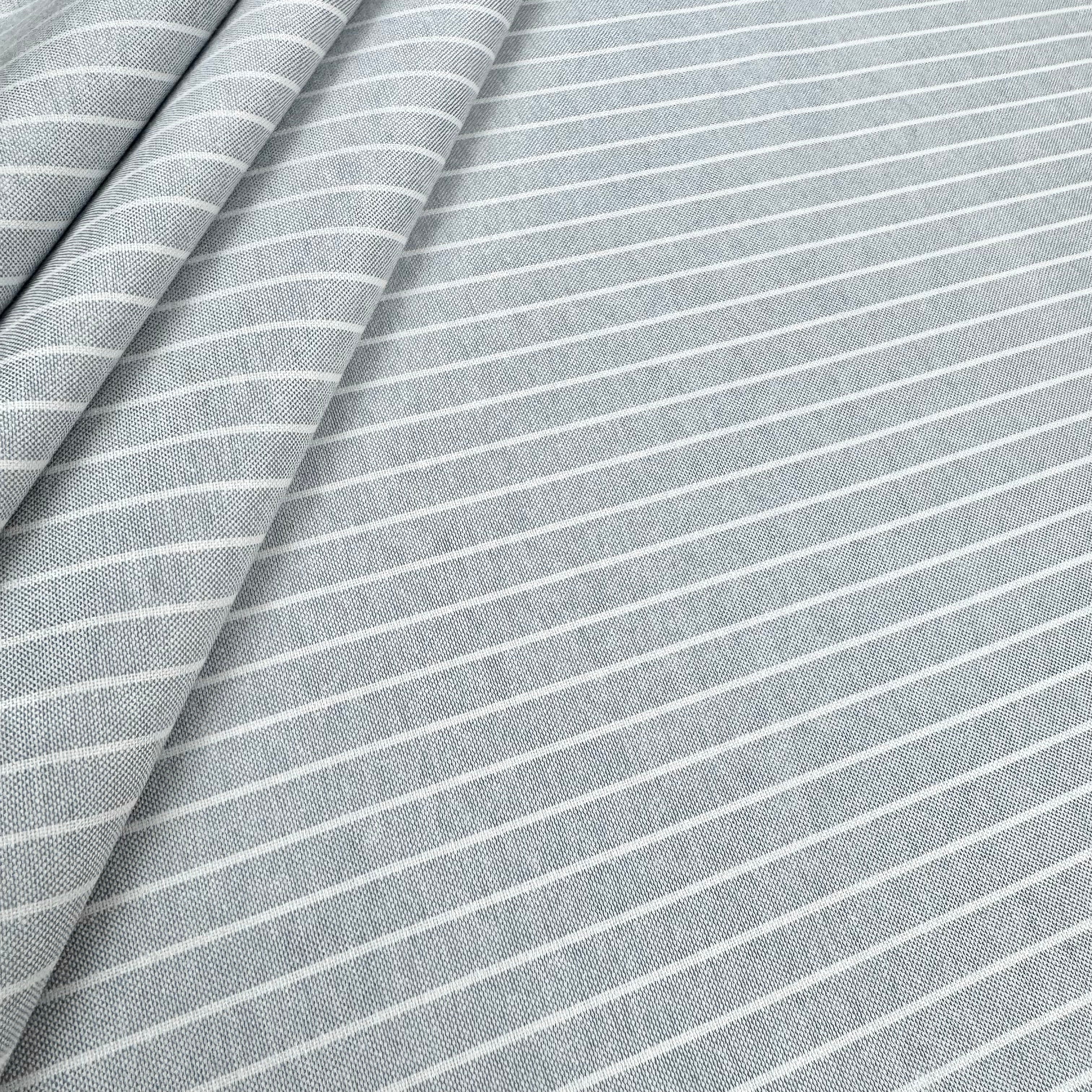 9mm Narrow Linen Stripe Light Grey C852