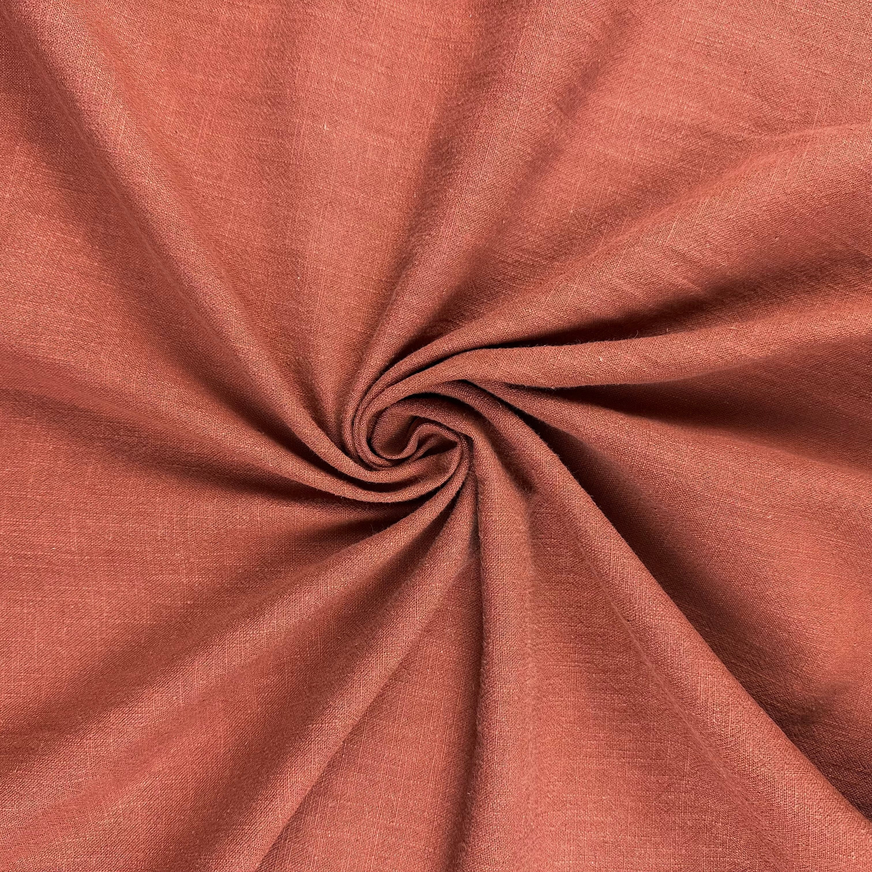 Textured Washed Linen Rust T565