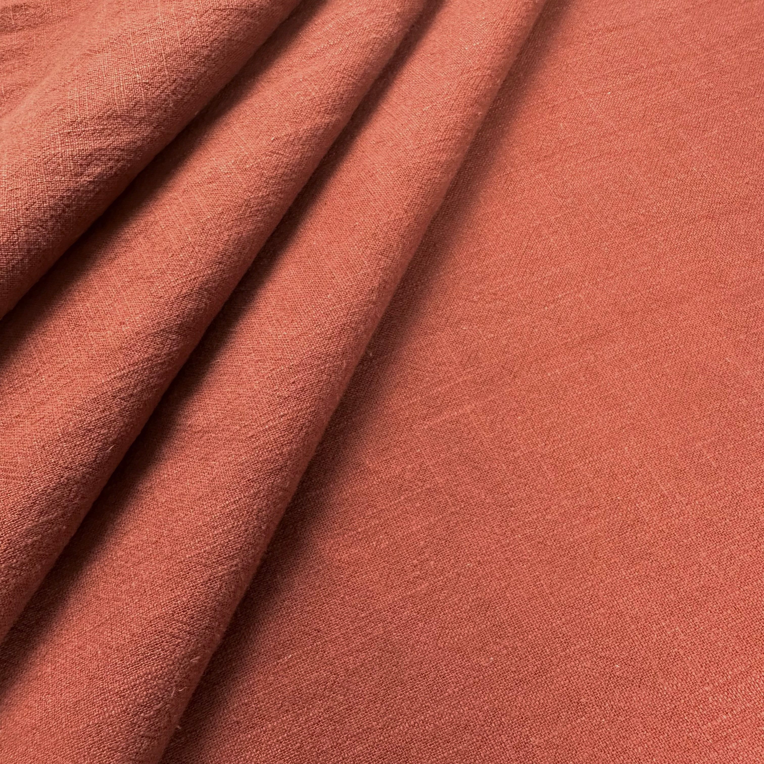 Textured Washed Linen Rust T565