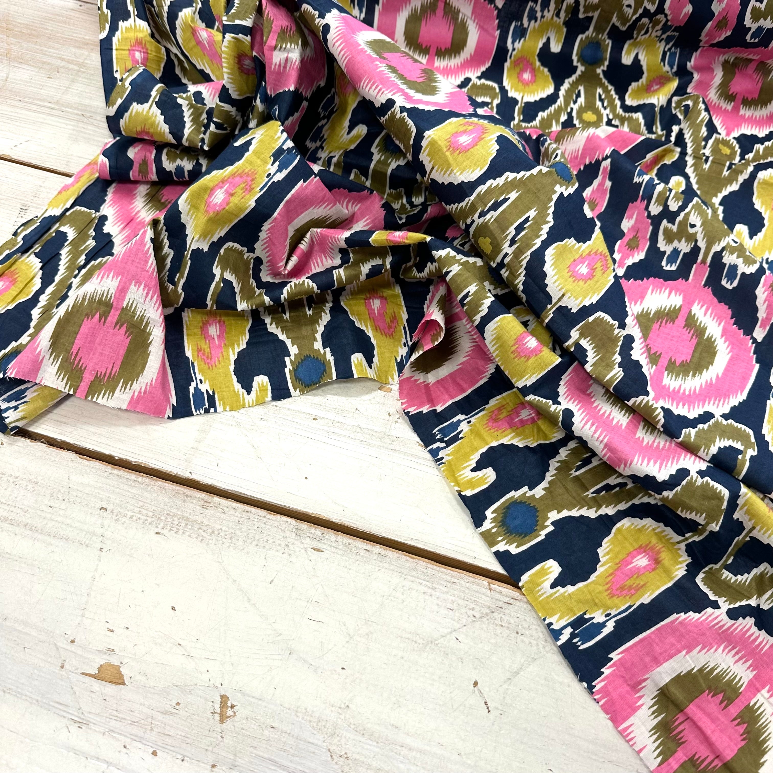 Ikat Indian Print Navy Tex Ex 2985