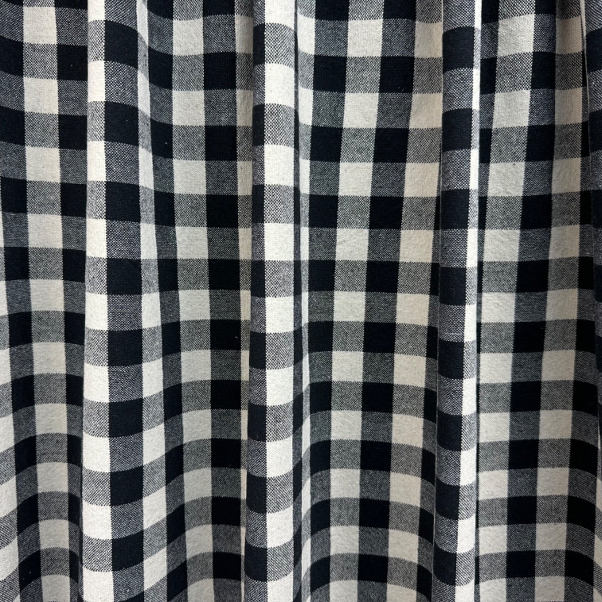 H360 Rustic Chunky Gingham Black Fabric Curtain