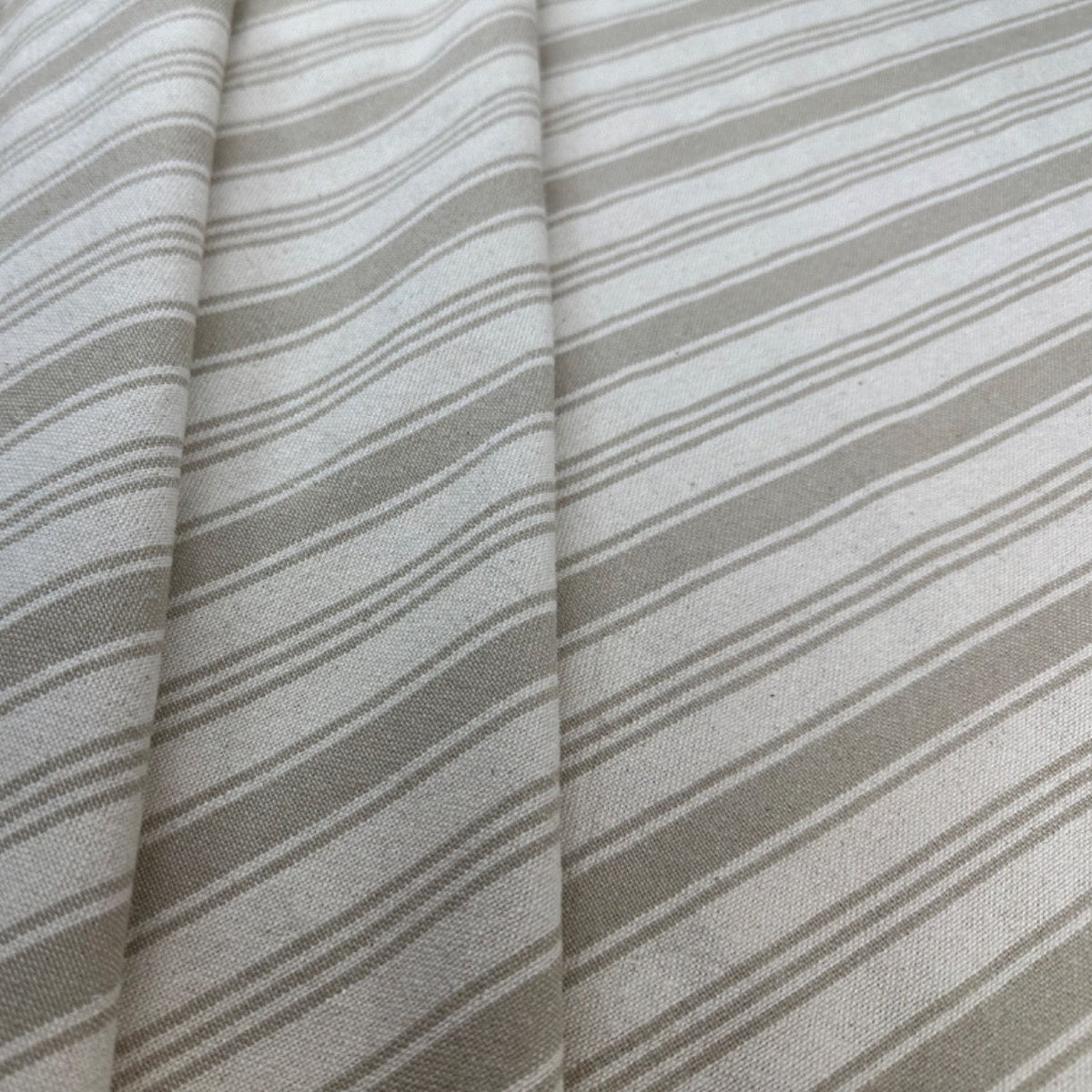 H363 Raphael Rustic Stripe Linen Fabric Folded