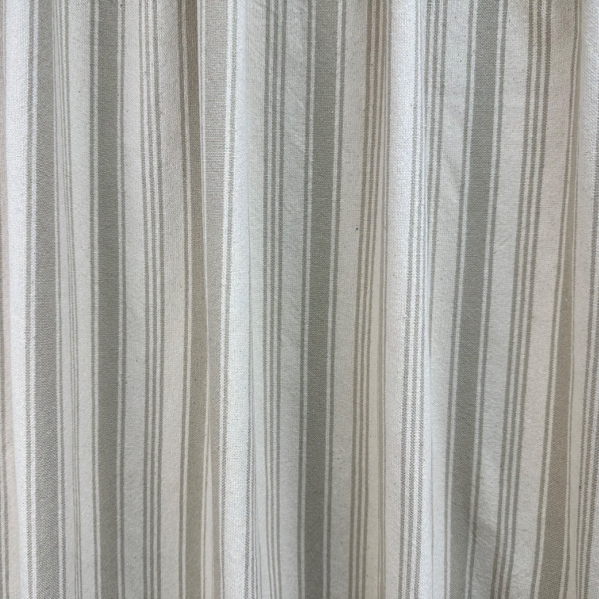 H363 Raphael Rustic Stripe Linen Fabric Gathered As Curtain