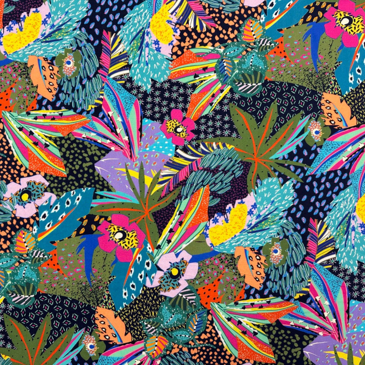 H369 90’s Jungle Viscose Multi Dress fabric