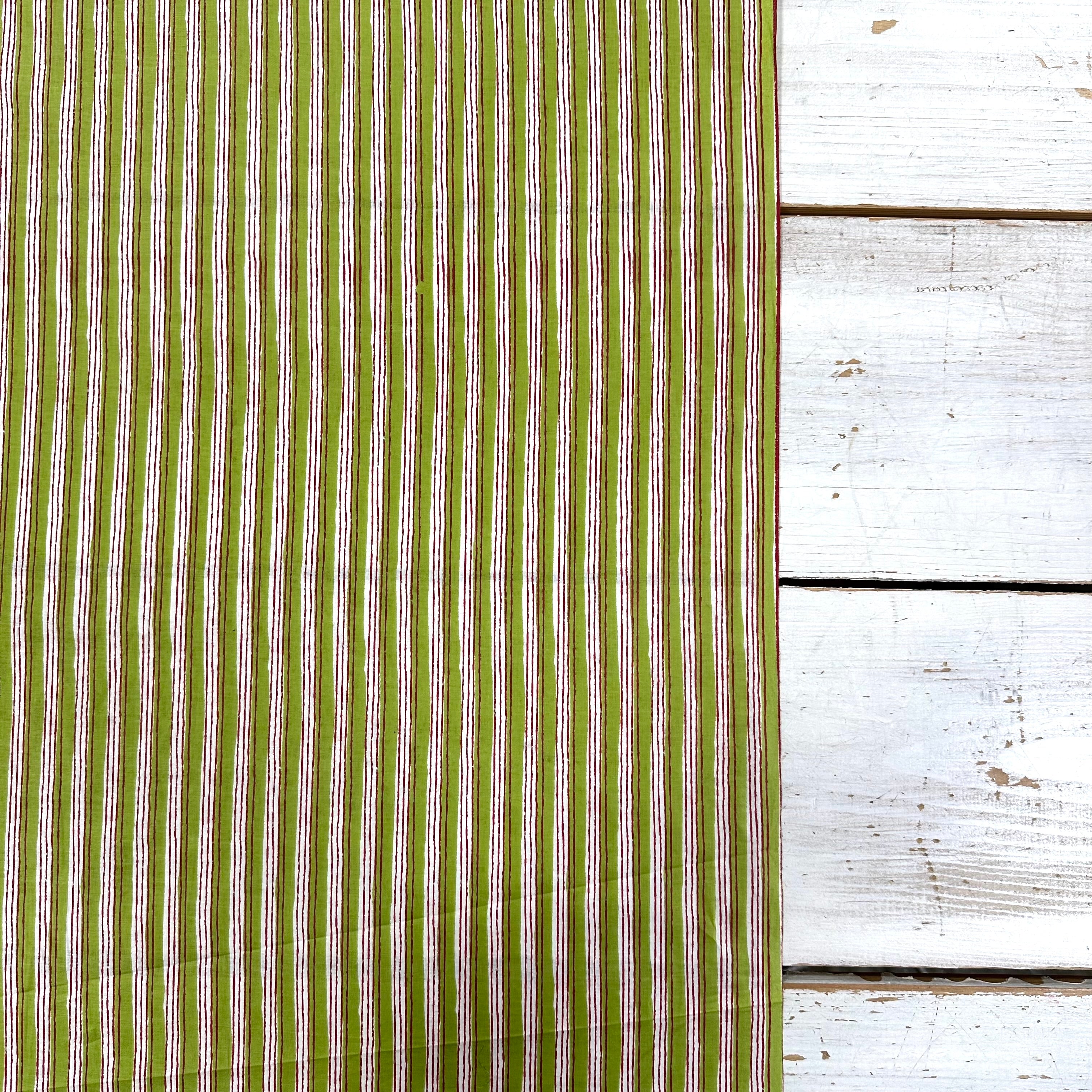 Hand Drawn Stripe Indian Print Lime Tex Ex 2957