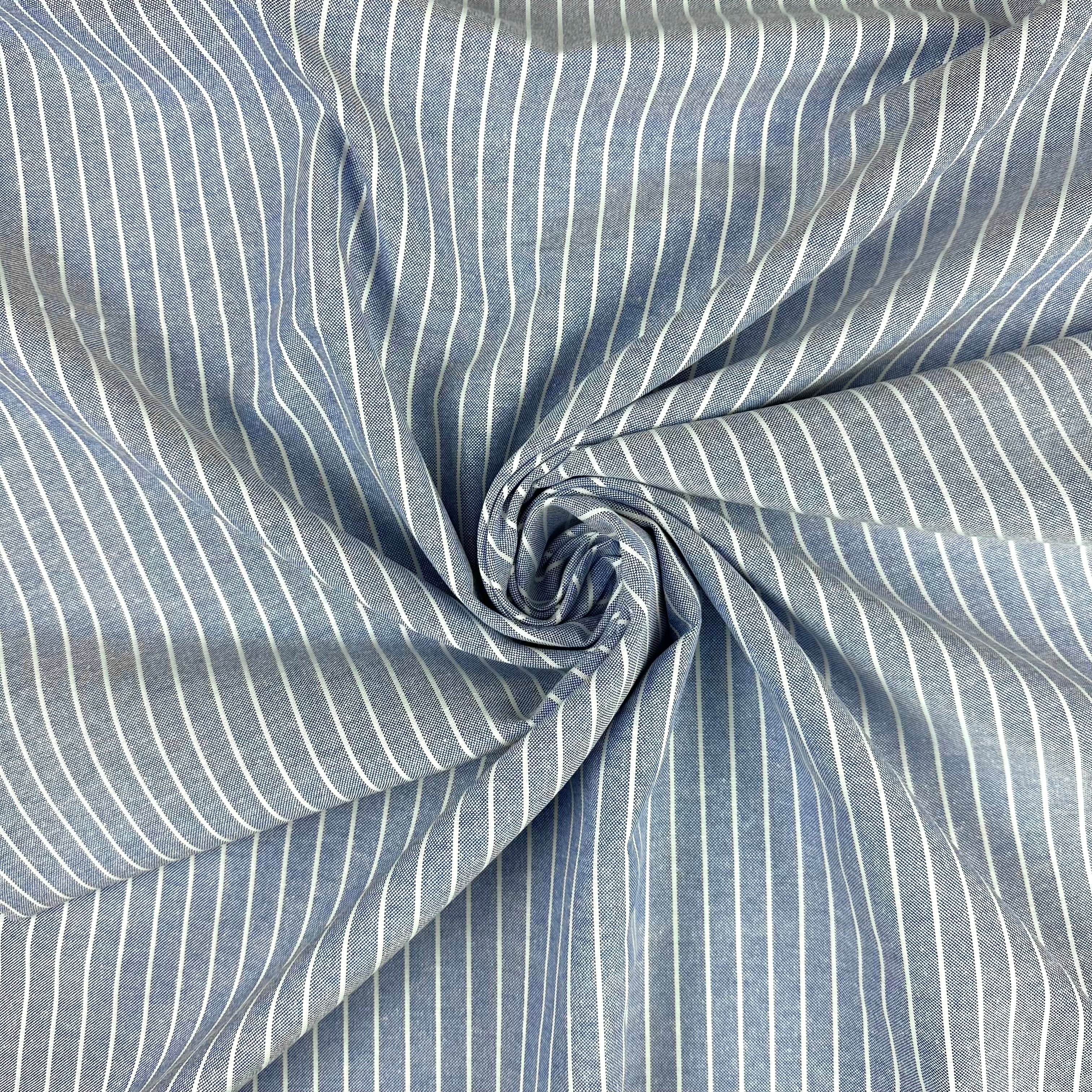 9mm Narrow Linen Stripe Navy C850