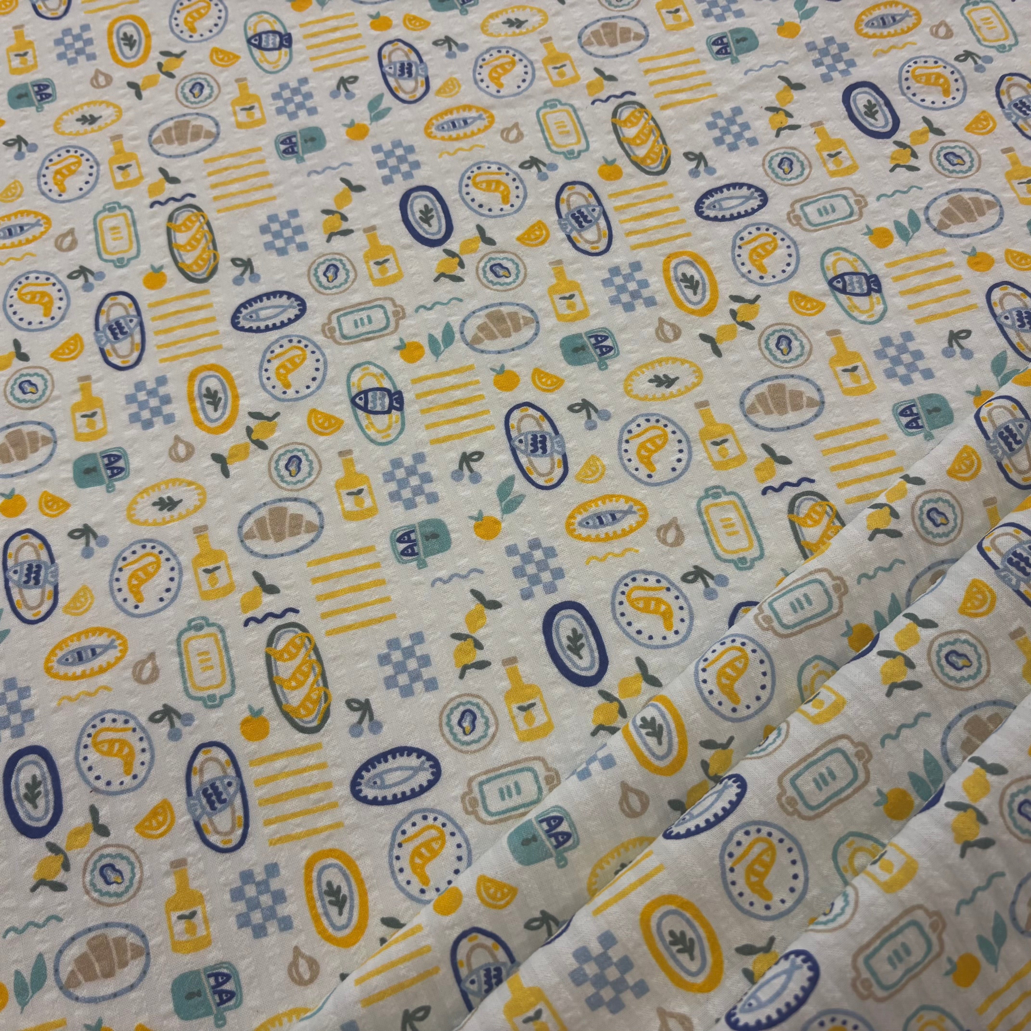Mediterranean bubble stripe cotton T571