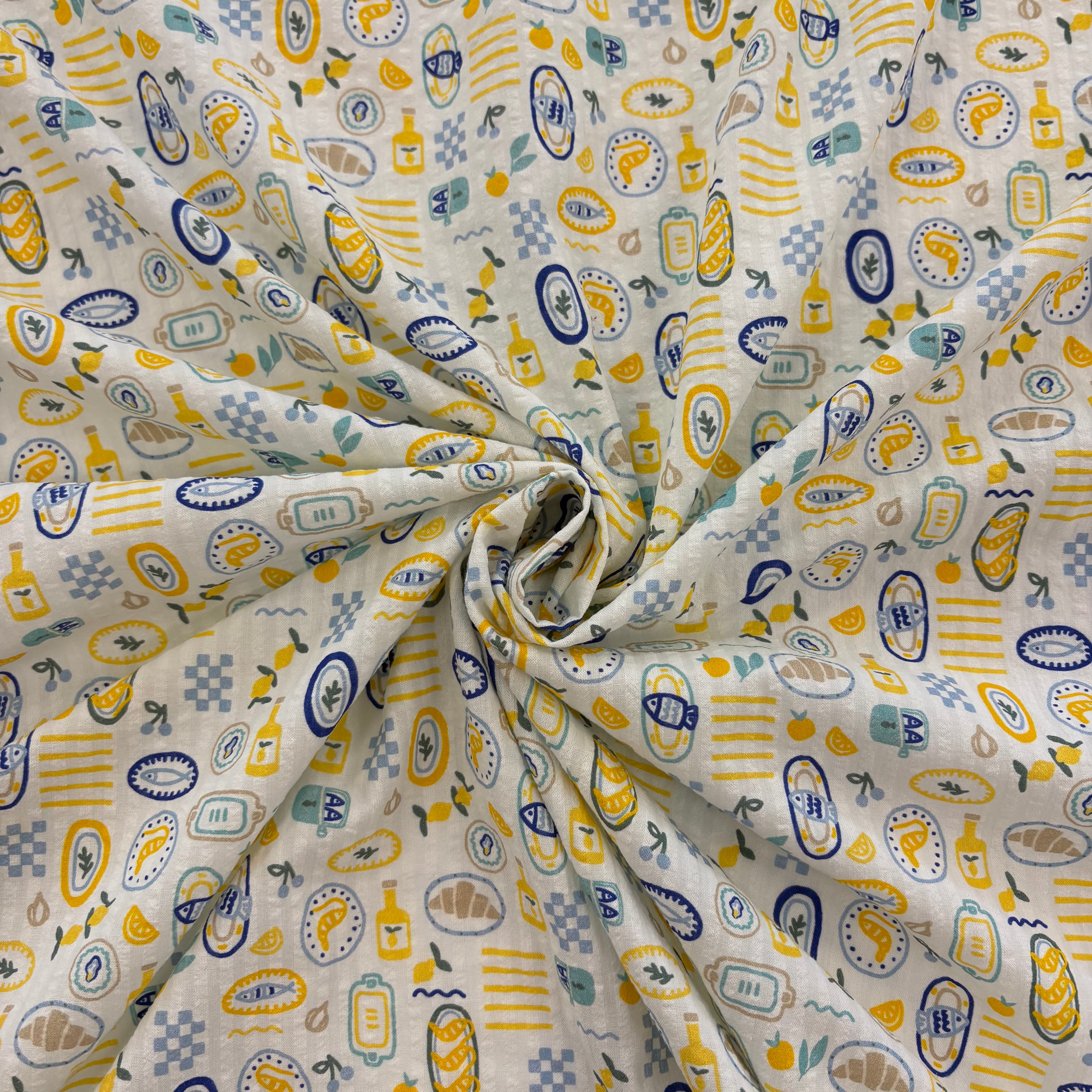 Mediterranean bubble stripe cotton T571