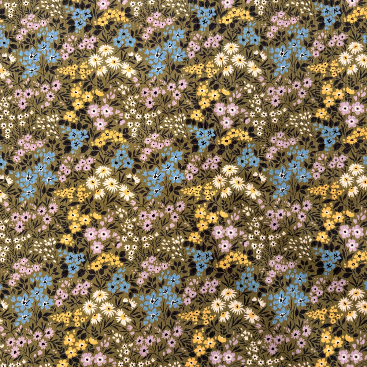 C857 Meadow Flowers Needlecord Green