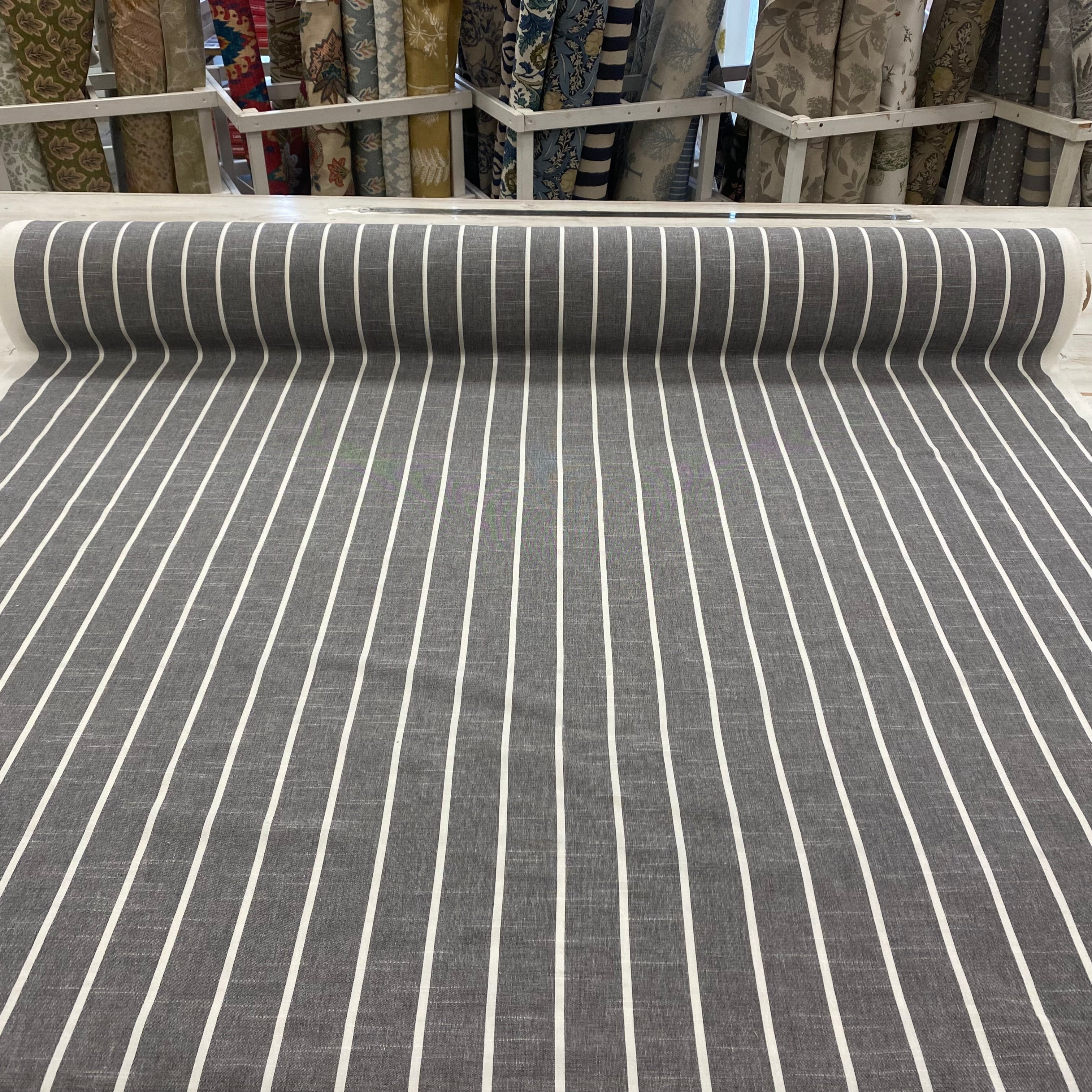 Charcoal Darcy woven cotton stripe Tex ex 2924