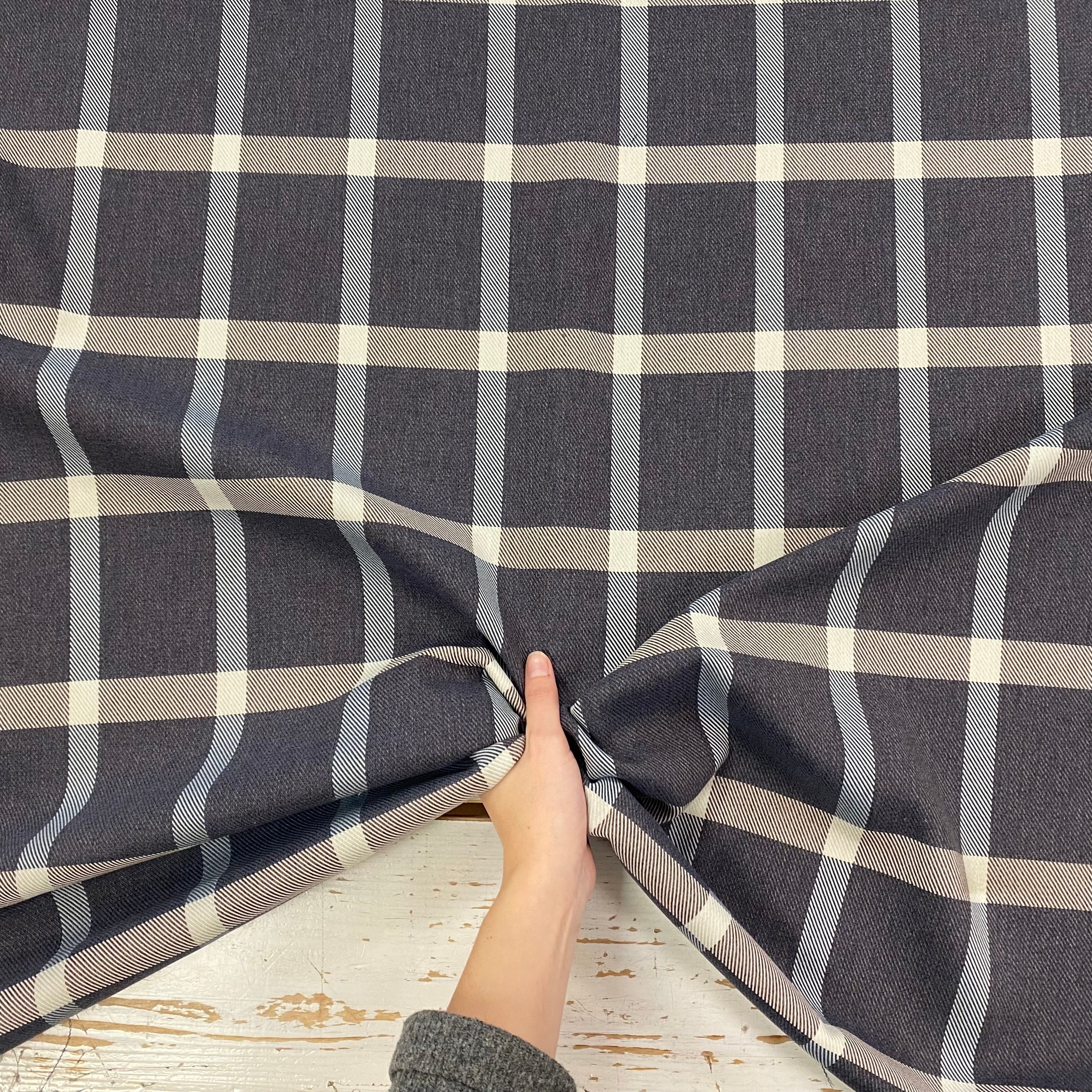 Tex Ex 2929 Navy Collins wool effect tartan