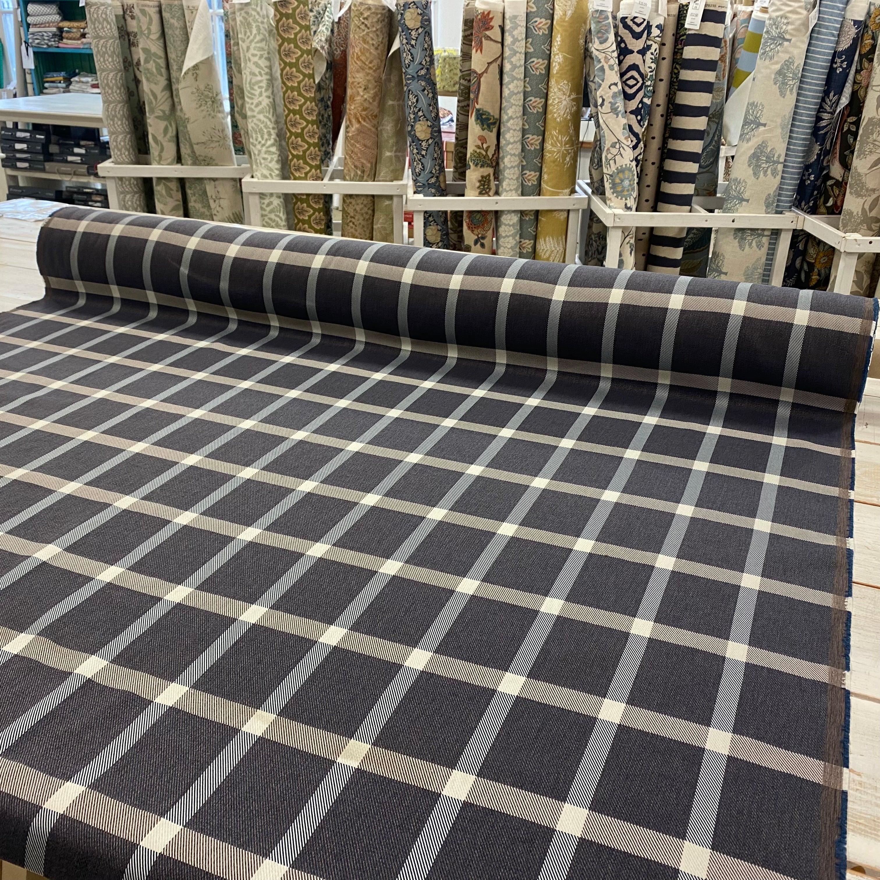 Tex Ex 2929 Navy Collins wool effect tartan