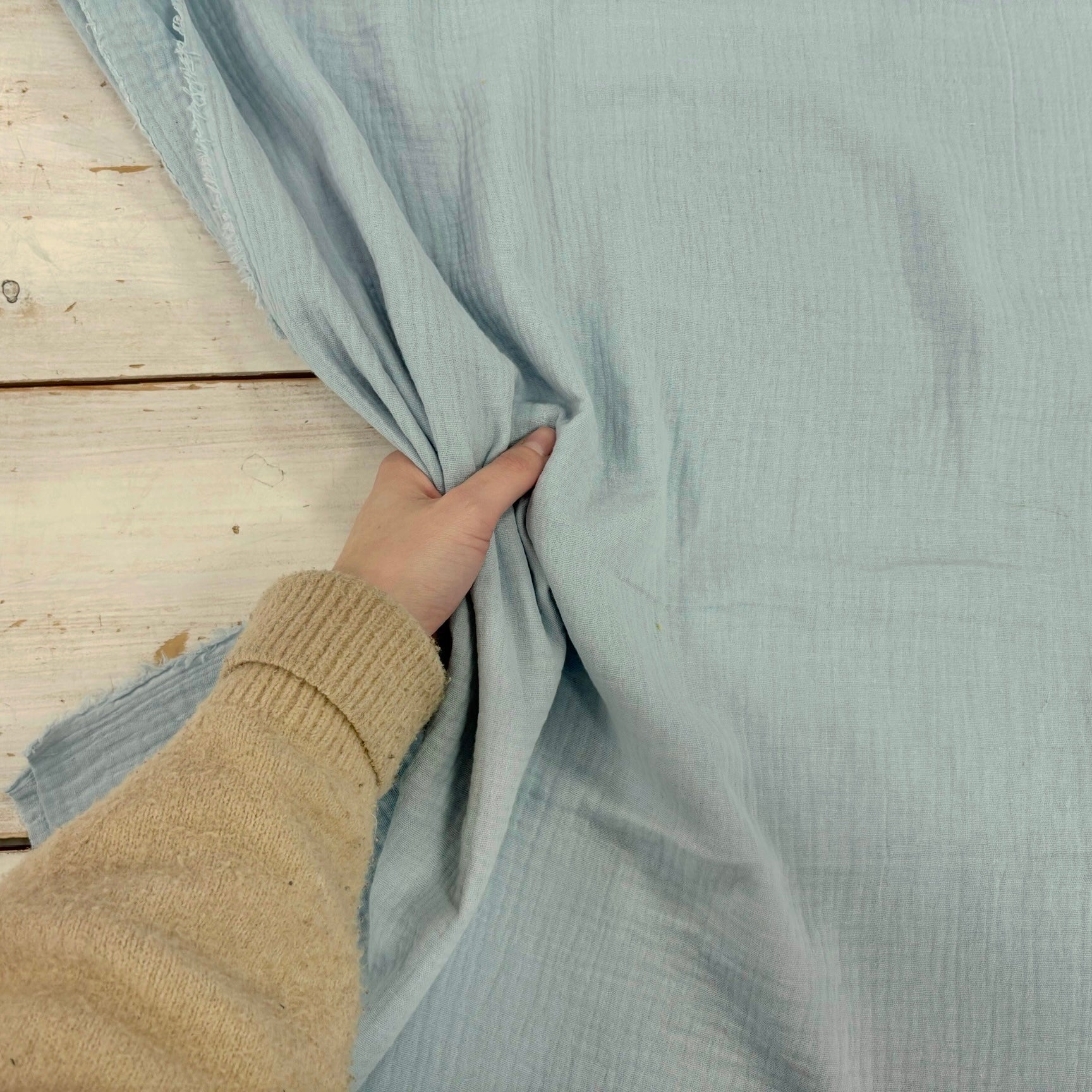 C849 Muslin Double Cloth Crinkle Blue