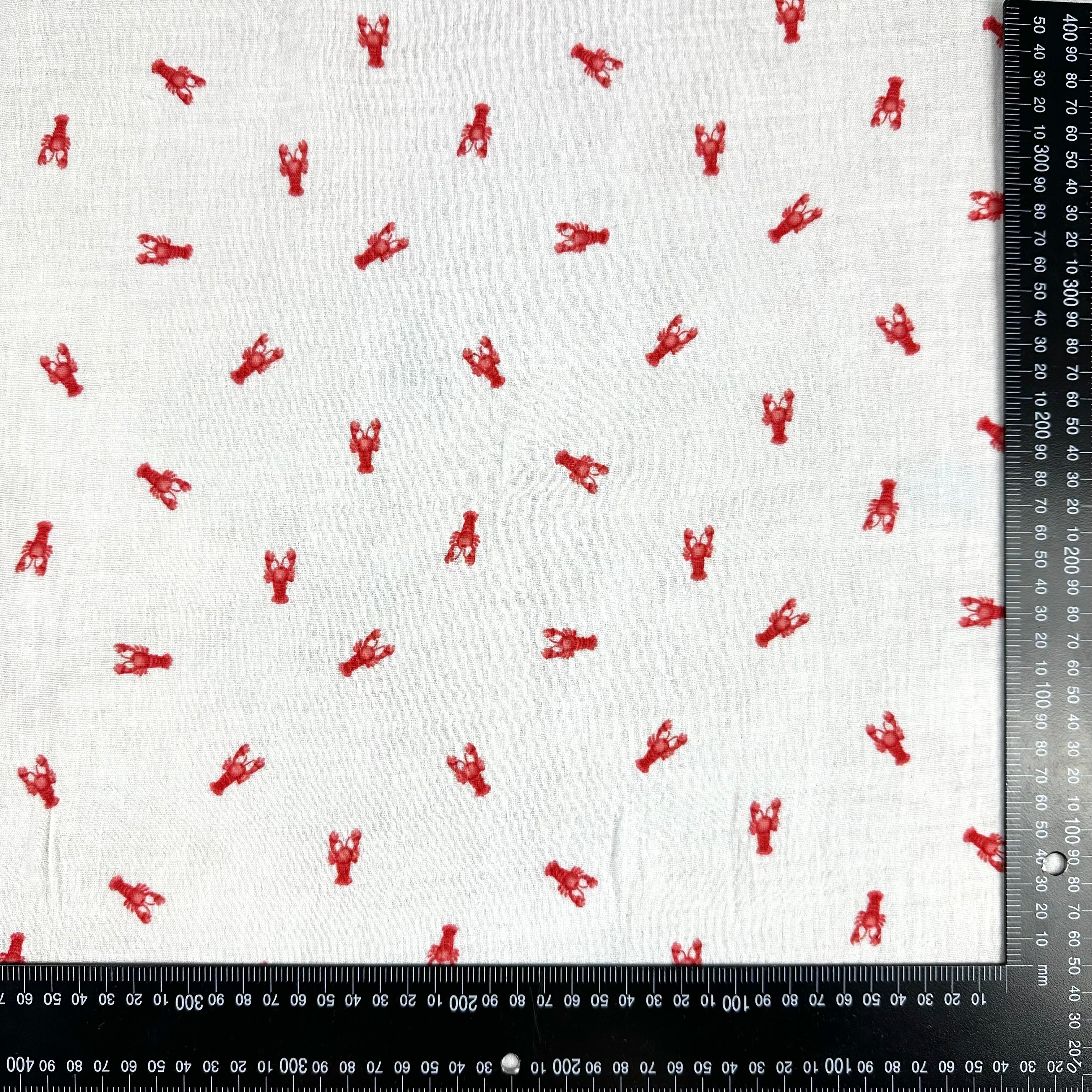 Lobster Double Muslin White T568 Fabric Scale