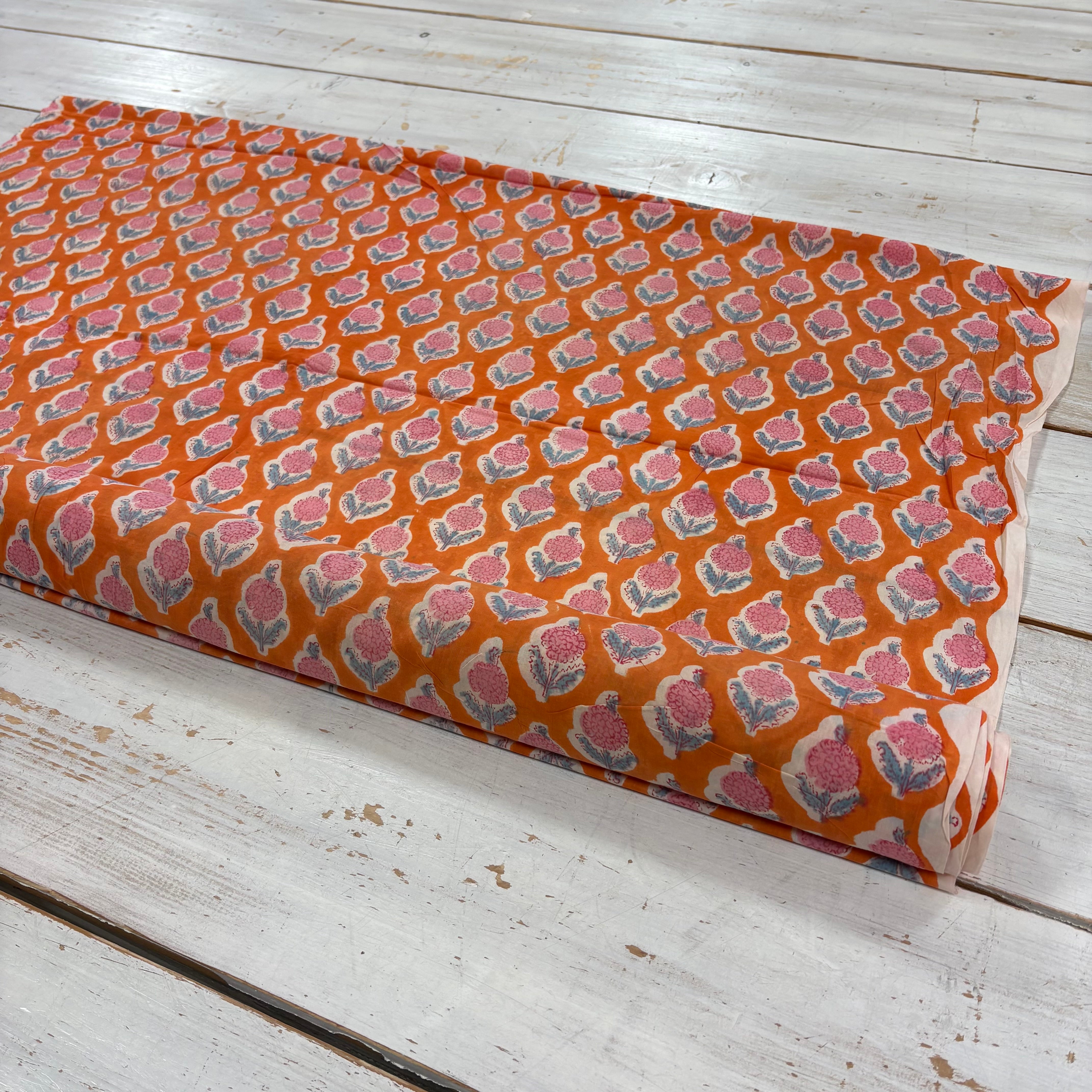 Mumbai Dahlia Block Print Block Print Tex Ex 2948 Fabric Full Width