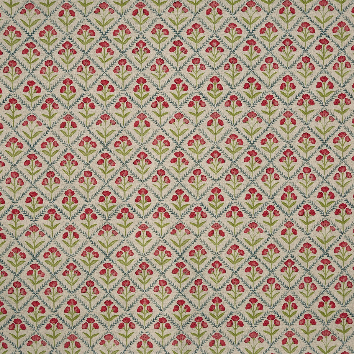 Prestigious Textiles Chatsworth Poppy floral cotton linen fabric from the Greenhouse collection