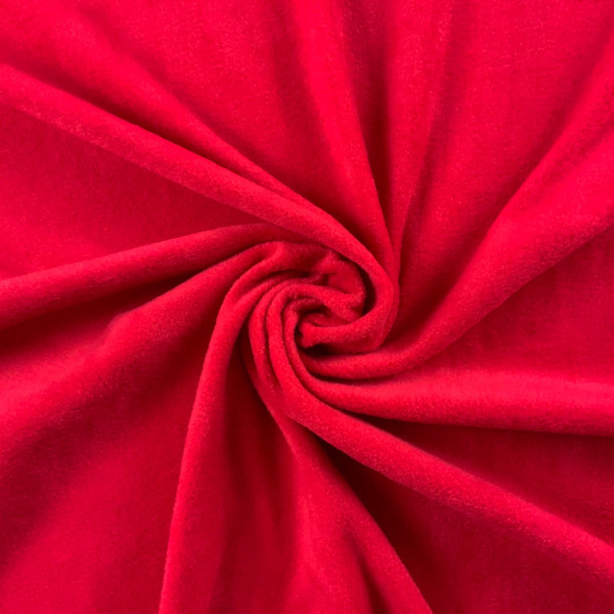 Red Polar Fleece Fabric Gathered
