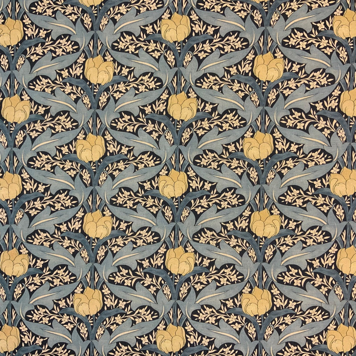 S158 Deco Tulips Indigo Corn Fabric