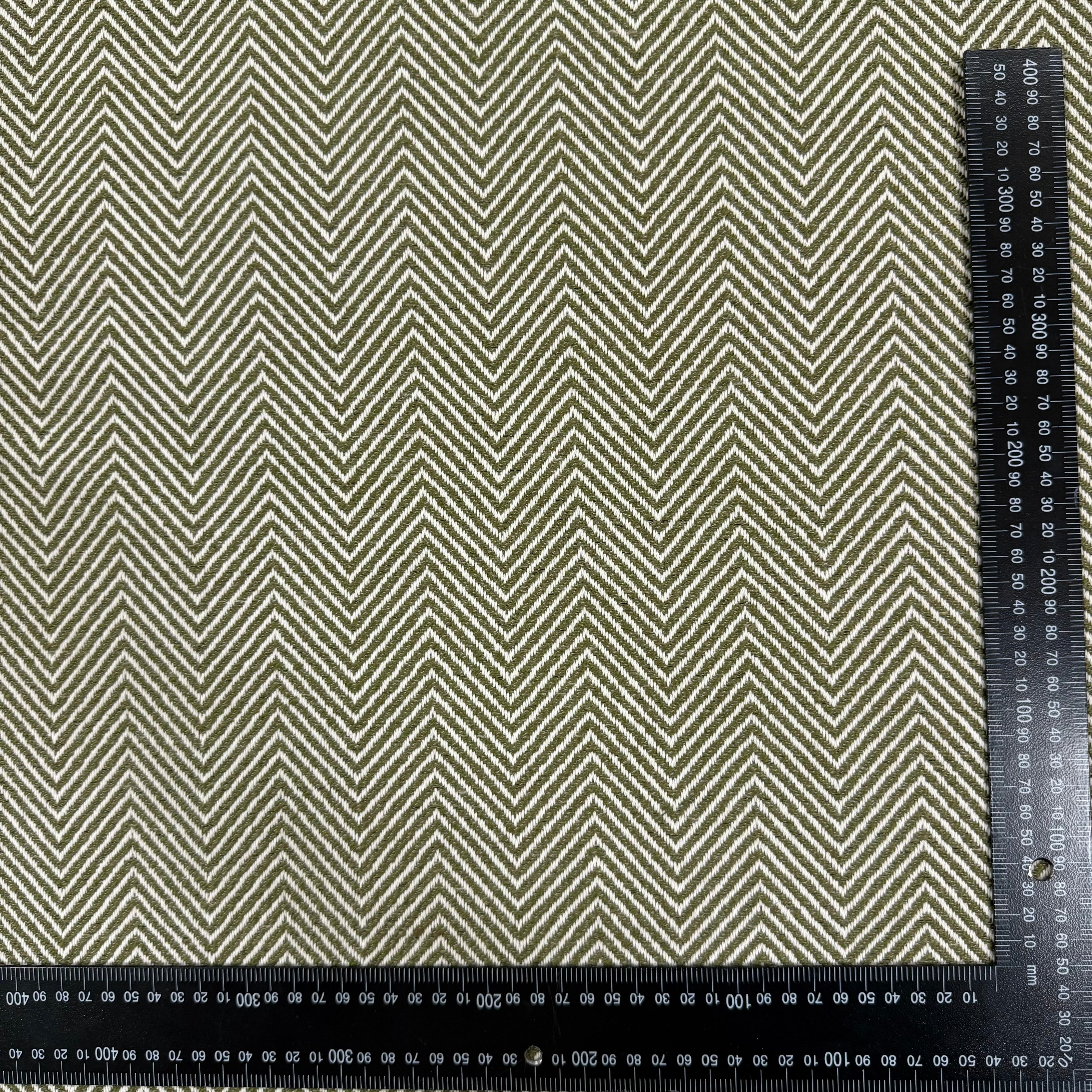 S299 Rosario Herringbone Matcha Fabric Scale