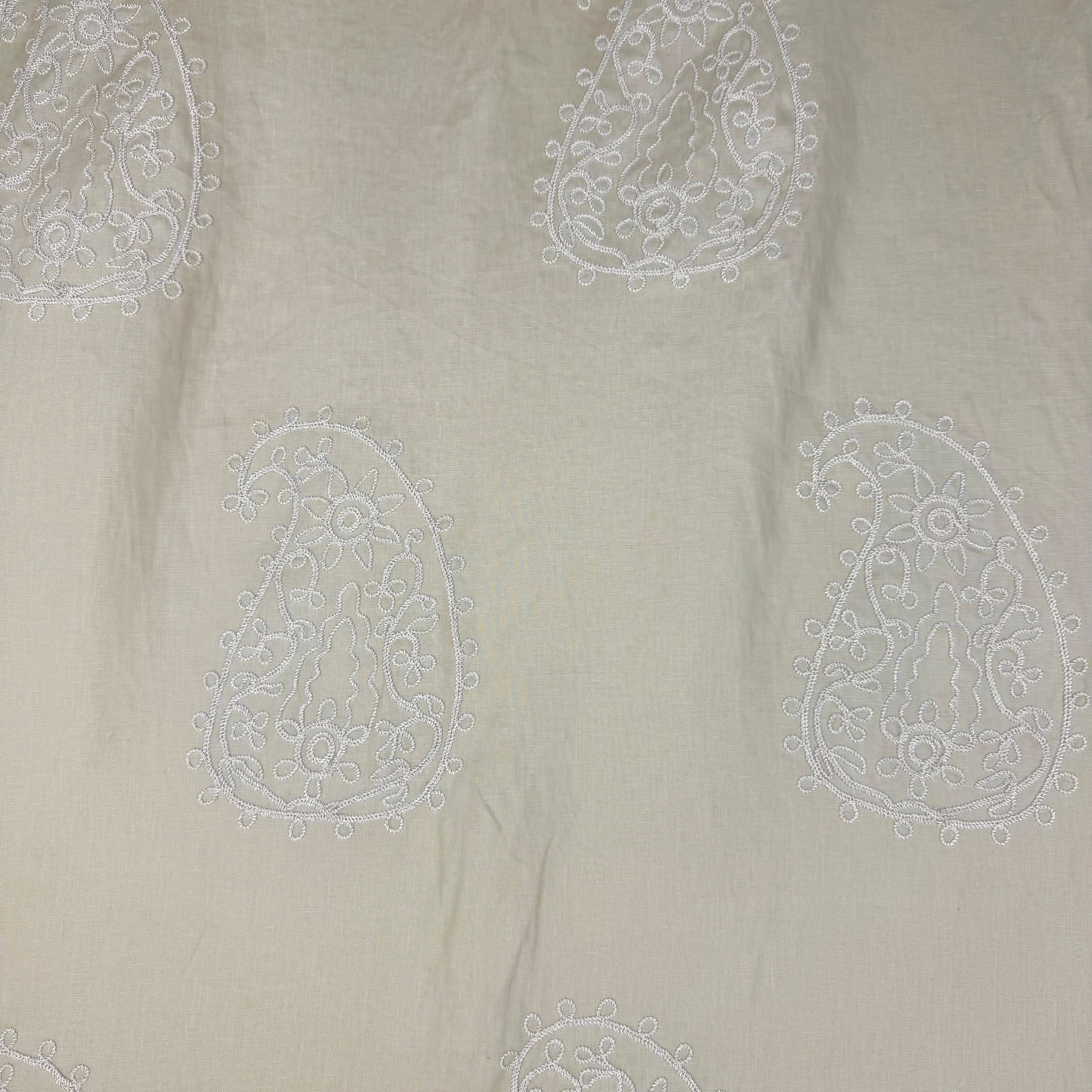 Tex Ex 2936 Embroidered Paisley Linen Natural