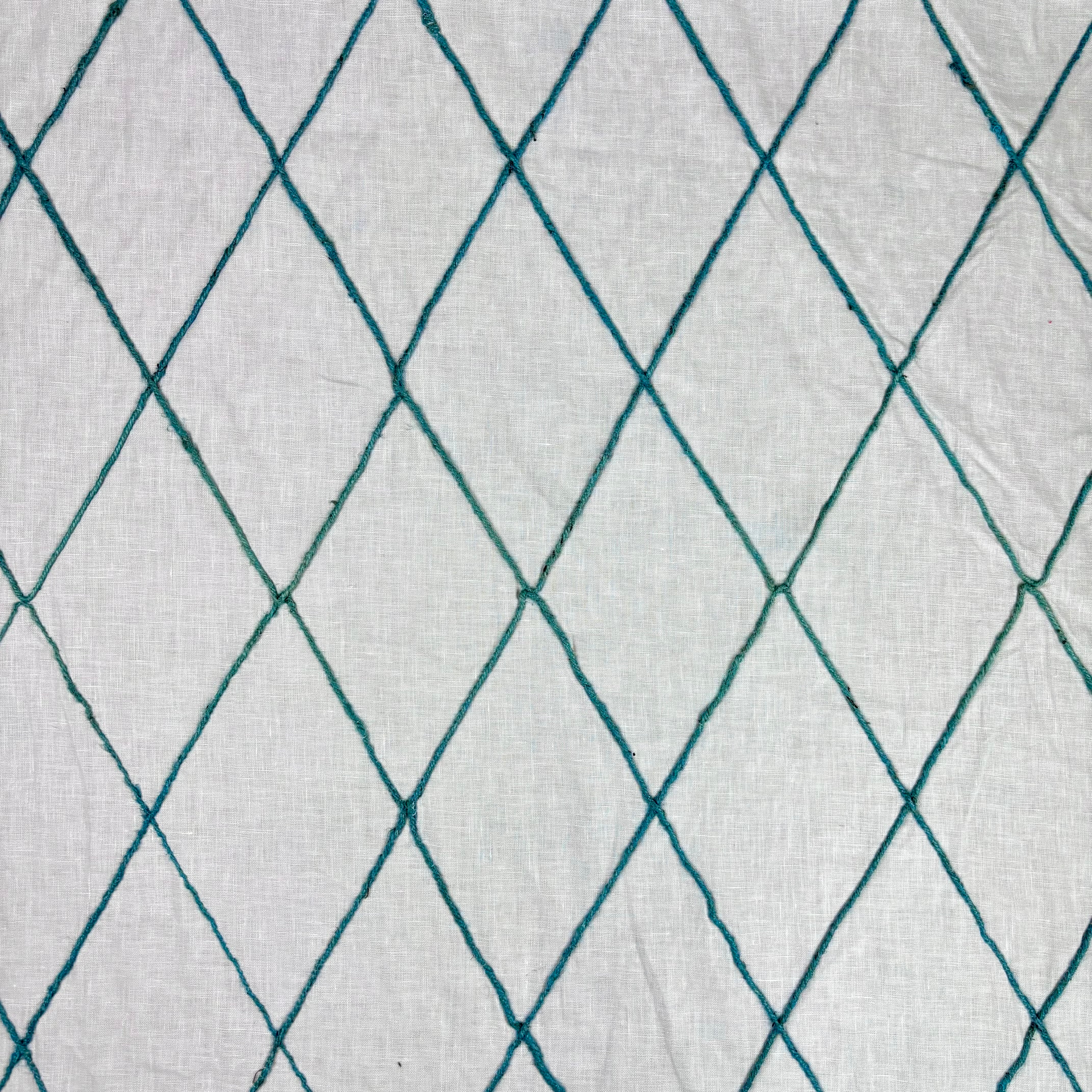 Tex Ex 2938 Embroidered Diamond Trellis Linen Denim