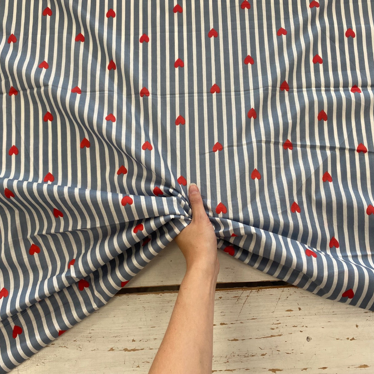 The Heart Stripe Indian Print Tex Ex 2917 Fabric Scale