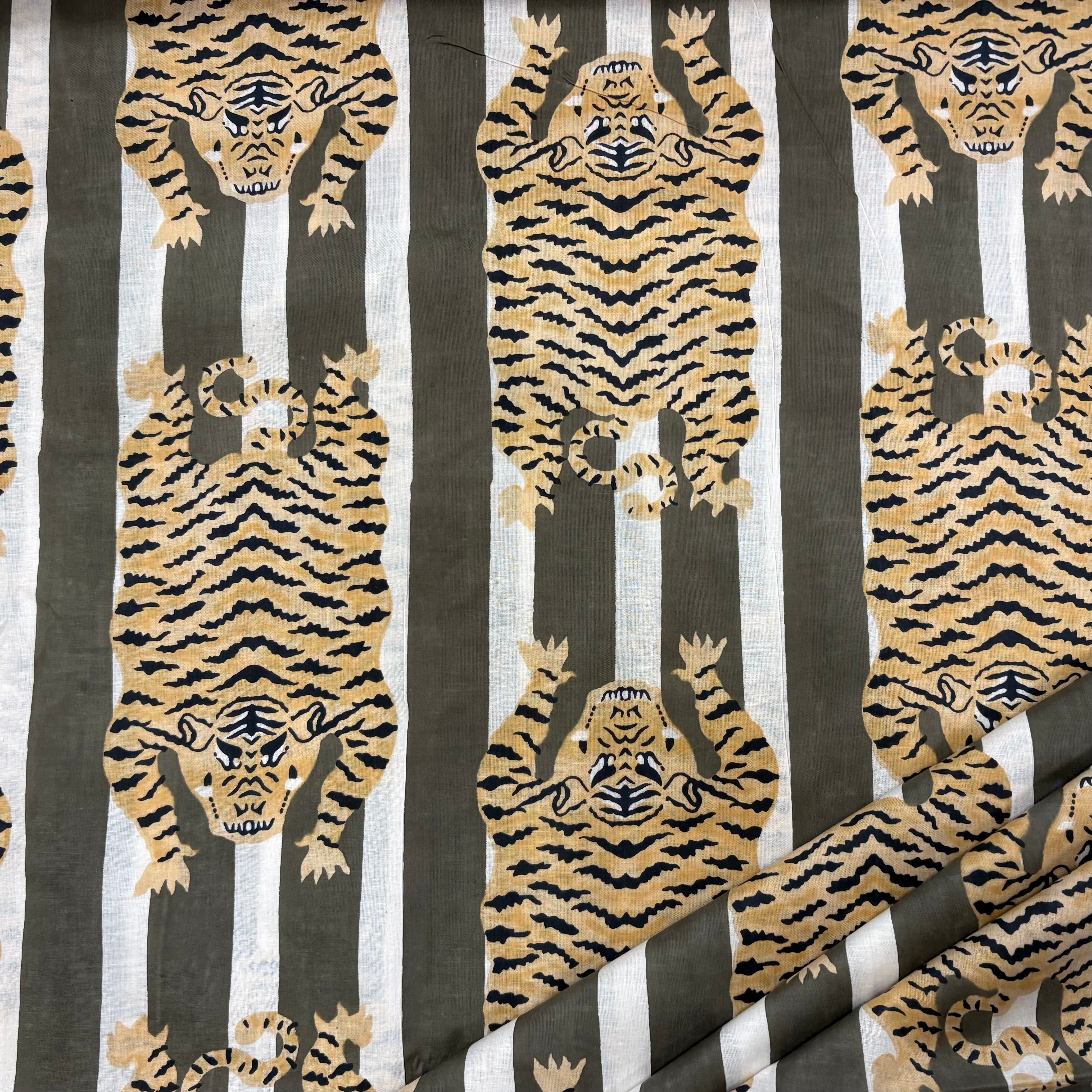 The Tiger Stripe Indian Print Stone Tex Ex 2941 Fabric