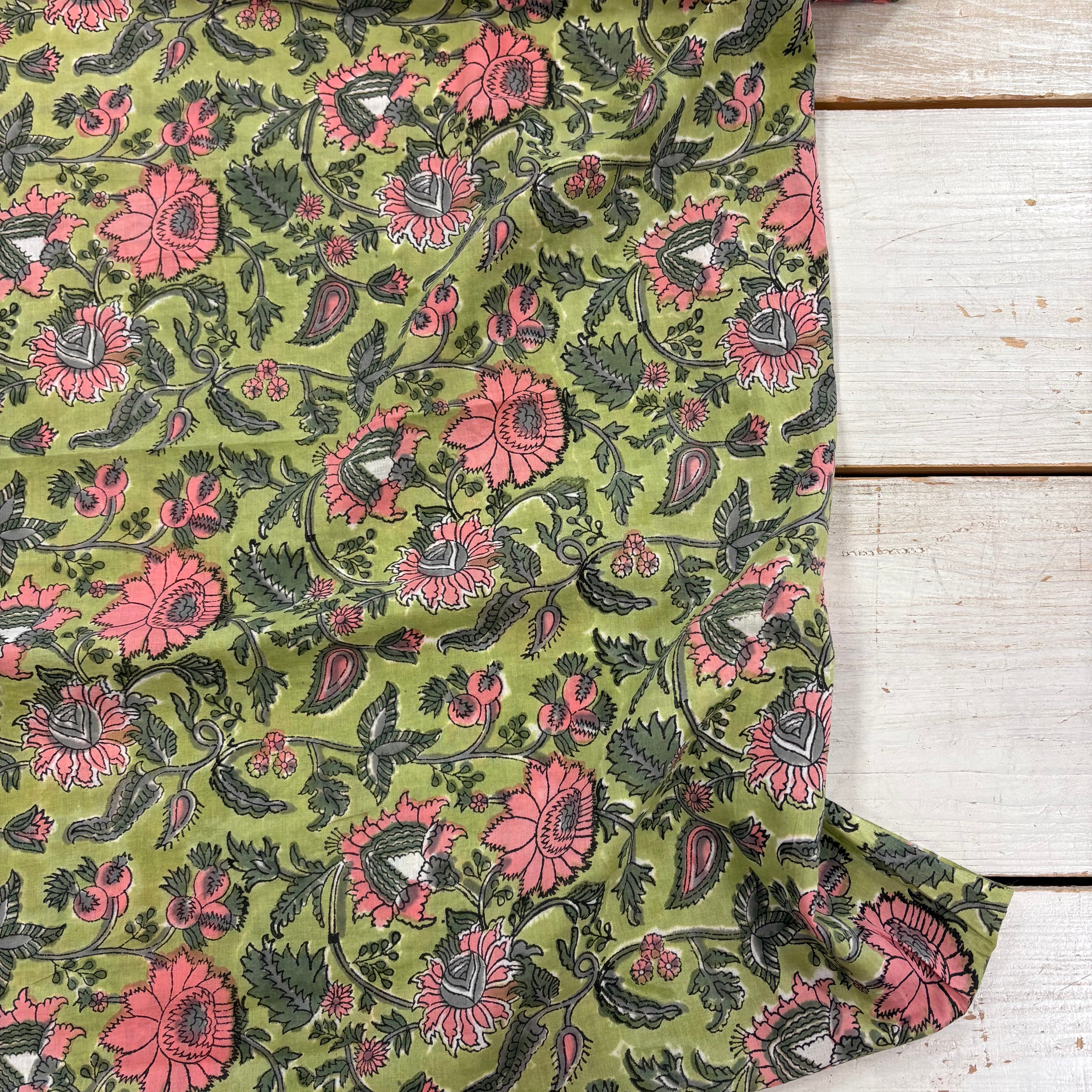 The Trailing Rajasthan Flower Block Print Tex Ex 2947 Fabric