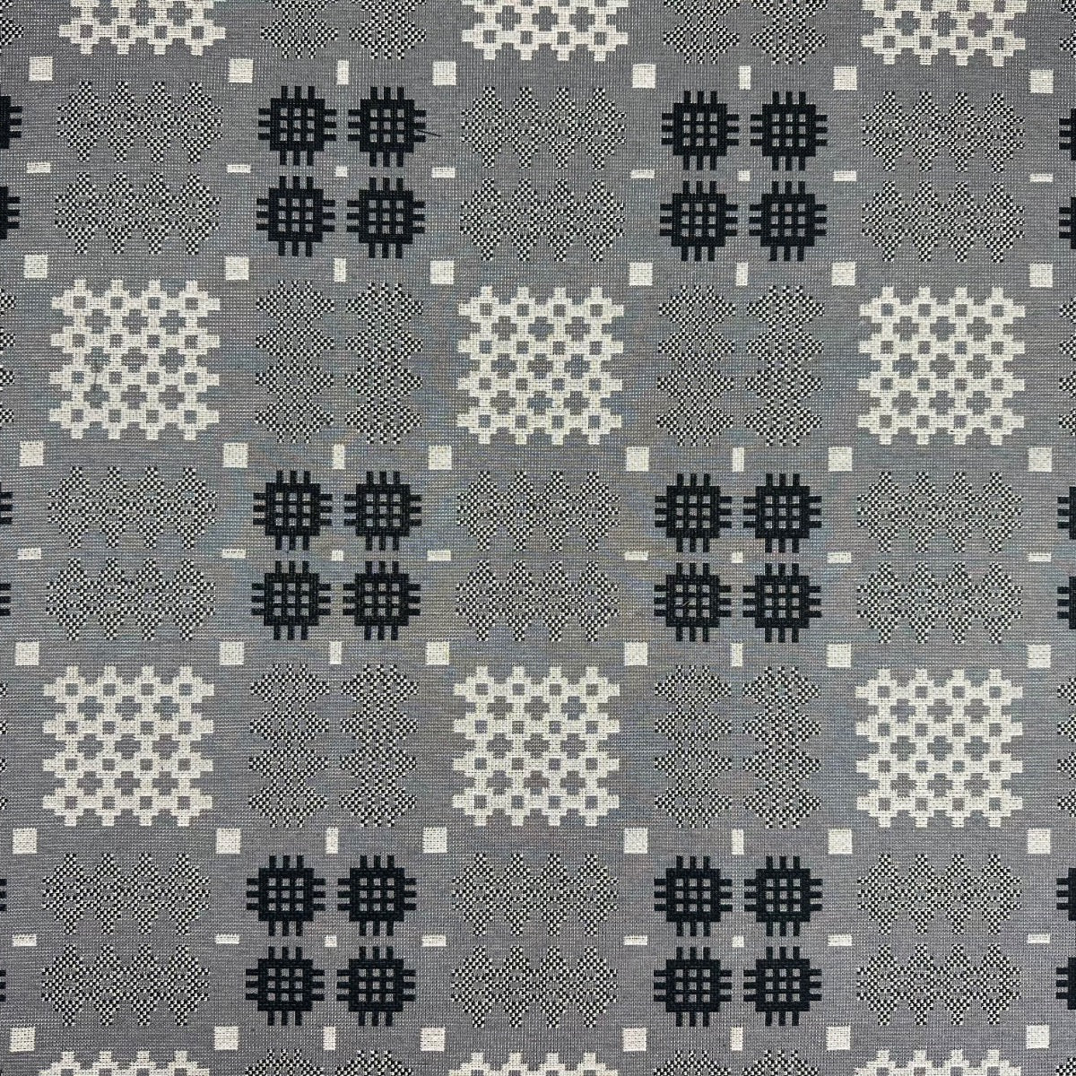 Welsh Blanket tapestry grey fabric Flat lay