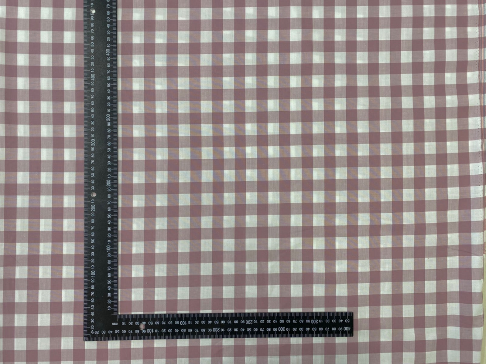 C761 17mm Woven Cotton Gingham Mauve