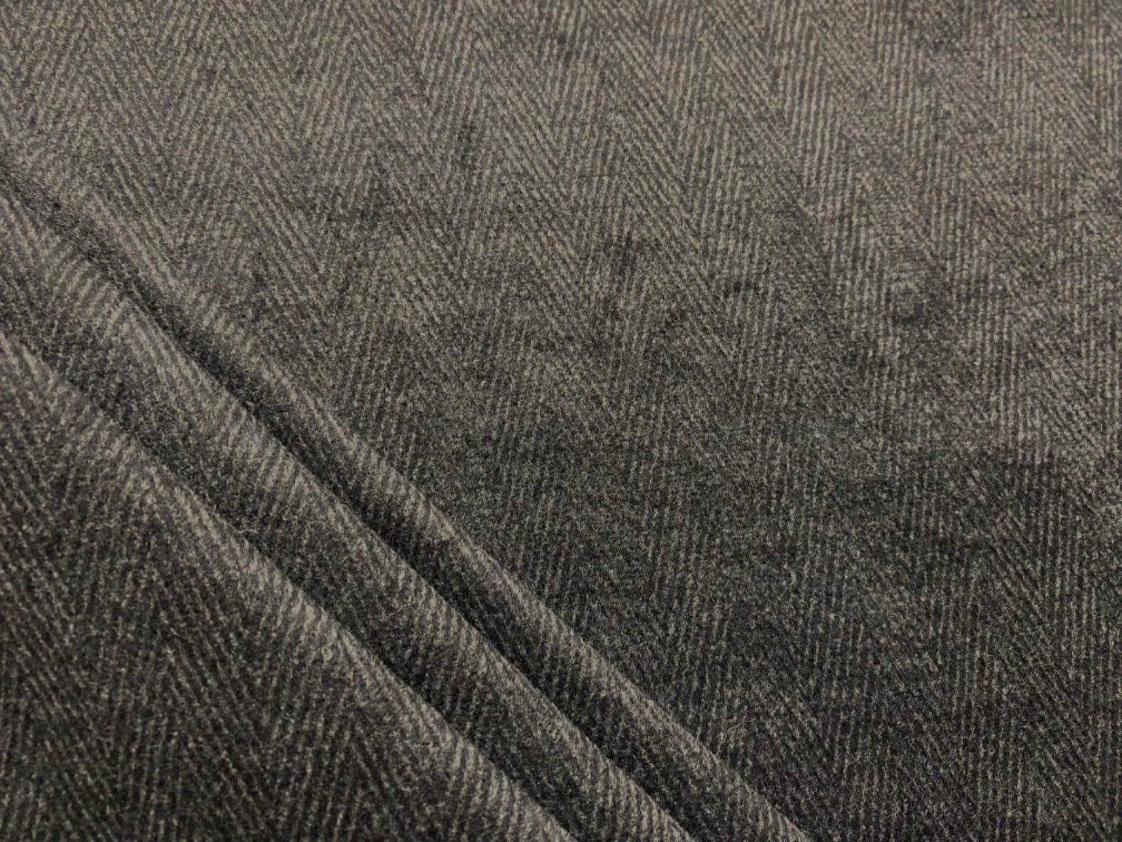 Faux Wool Touch Herringbone Charcoal F280