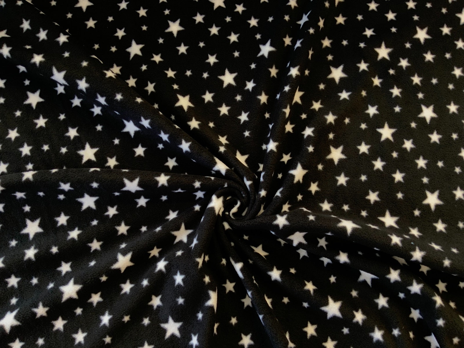 Starry Night Black Polar Fleece Fabric C128