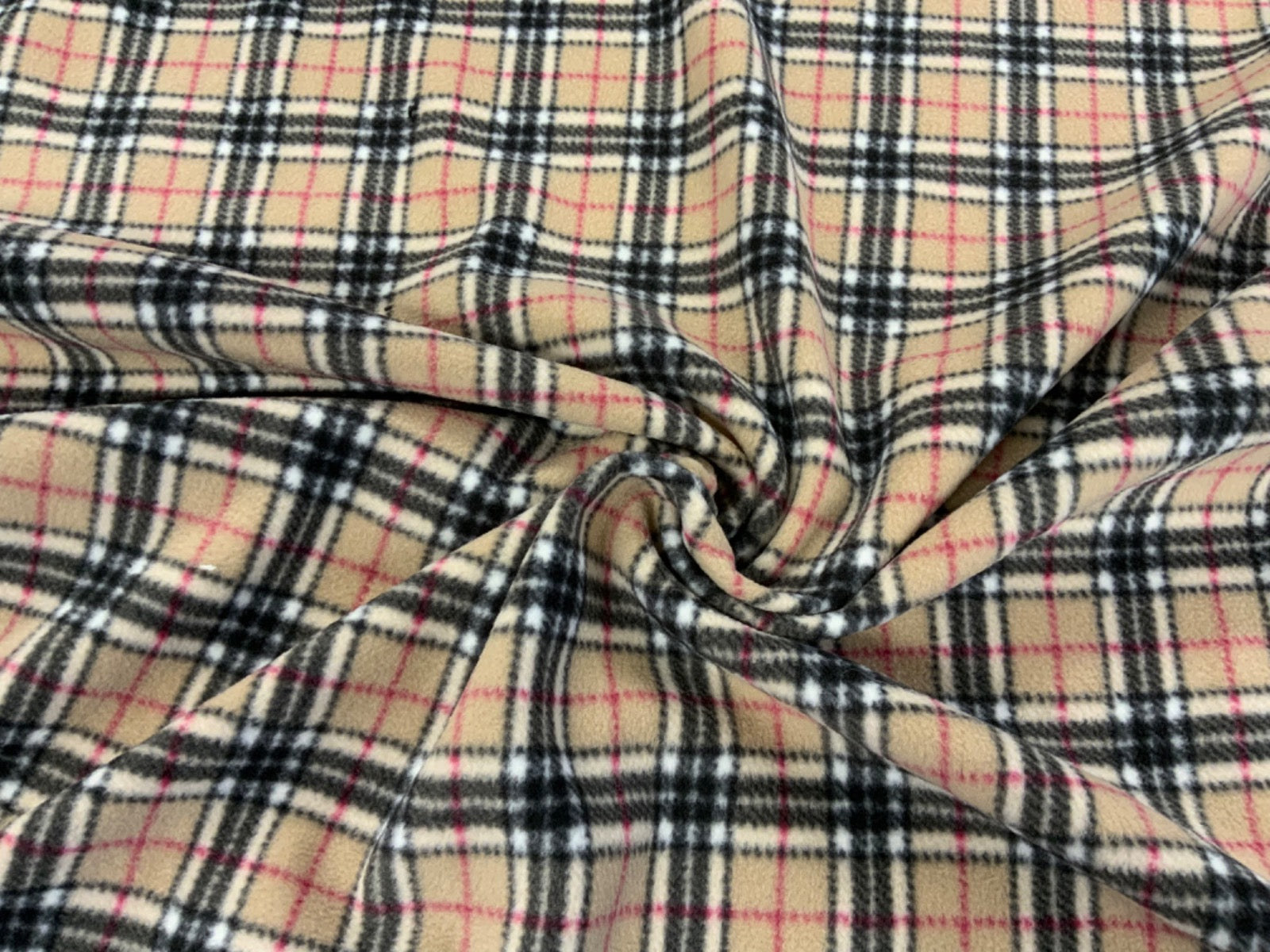 C715 Tartan Fleece Beige Black