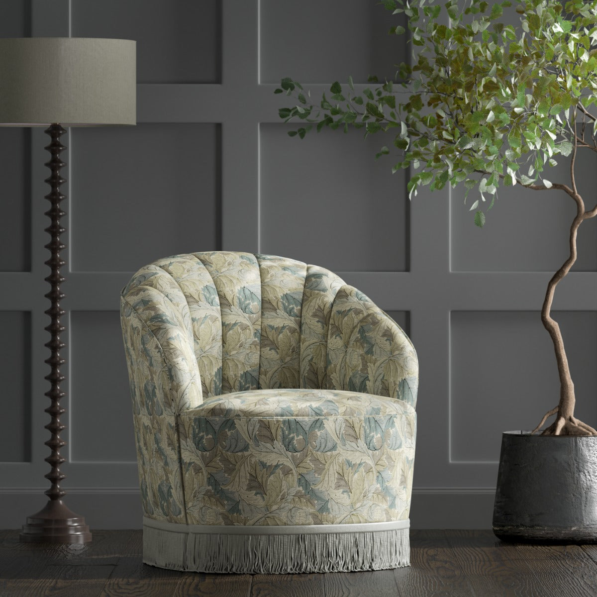 Clarke & Clarke Acanthus Slate Dove