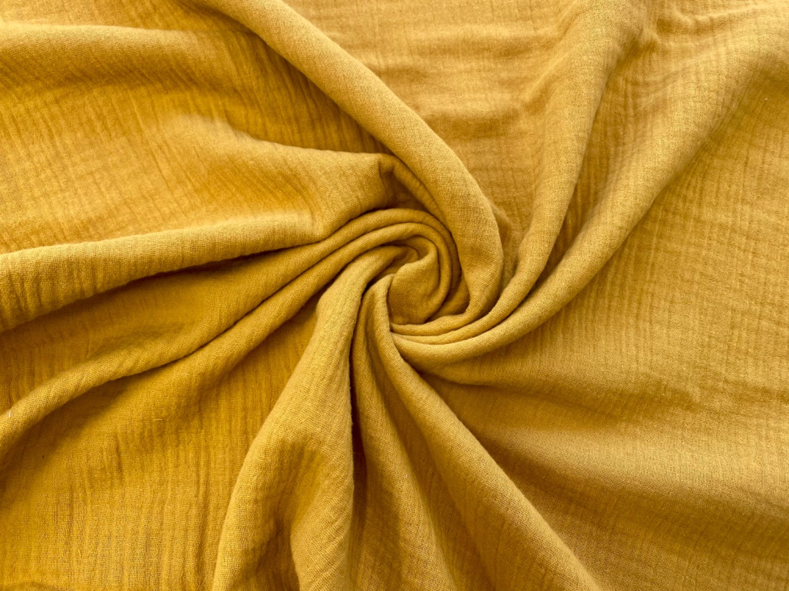 C337 Muslin Double Gauze Crinkle Gold/ Mustard