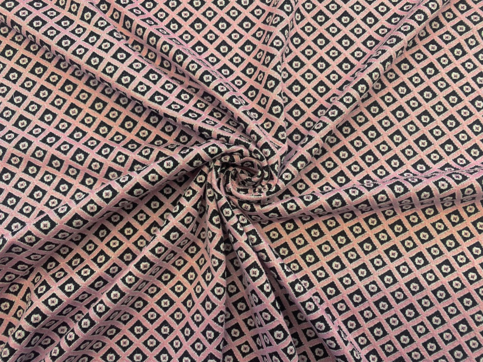 Didy Tiles Ponte Jersey Pink Black U276