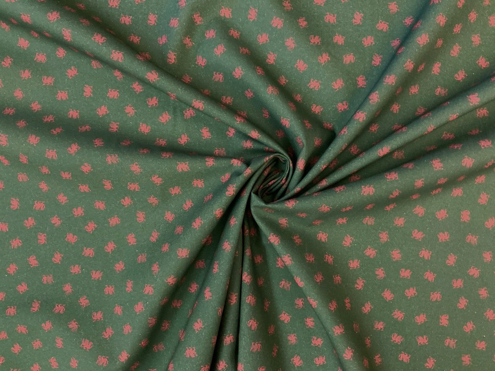 S115 Welsh Dragon Dress Cotton Green